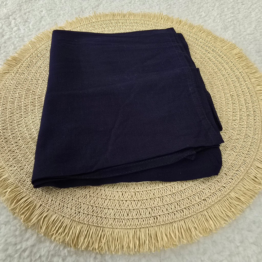 1pc Women's Bamboo Hijab Midnight Navy, Solid Color Eco-Friendly Scarf, Breathable Bamboo  Hijab, Muslim Headwrap, Suitable for All Seasons