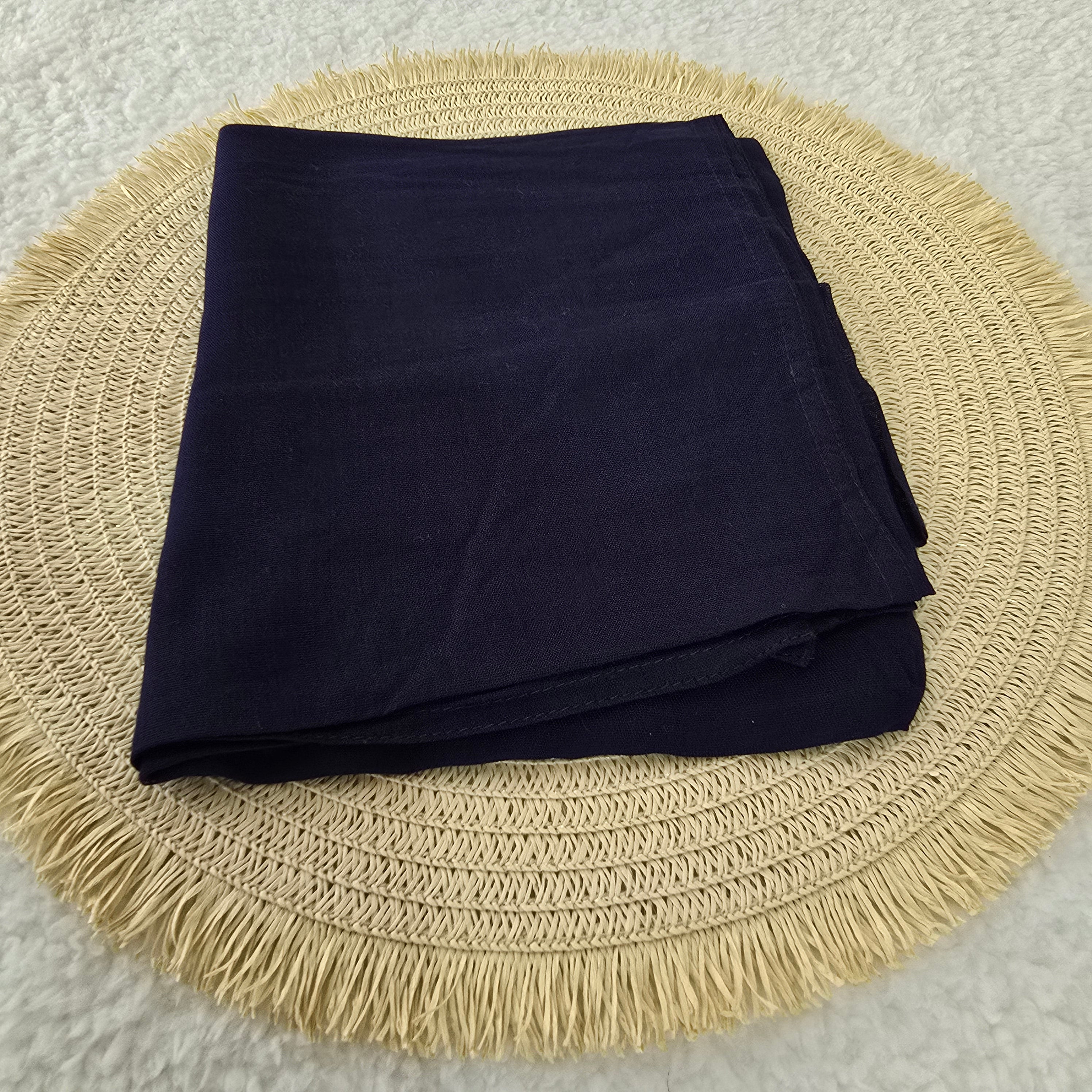 1pc Women's Bamboo Hijab Midnight Navy, Solid Color Eco-Friendly Scarf, Breathable Bamboo  Hijab, Muslim Headwrap, Suitable for All Seasons