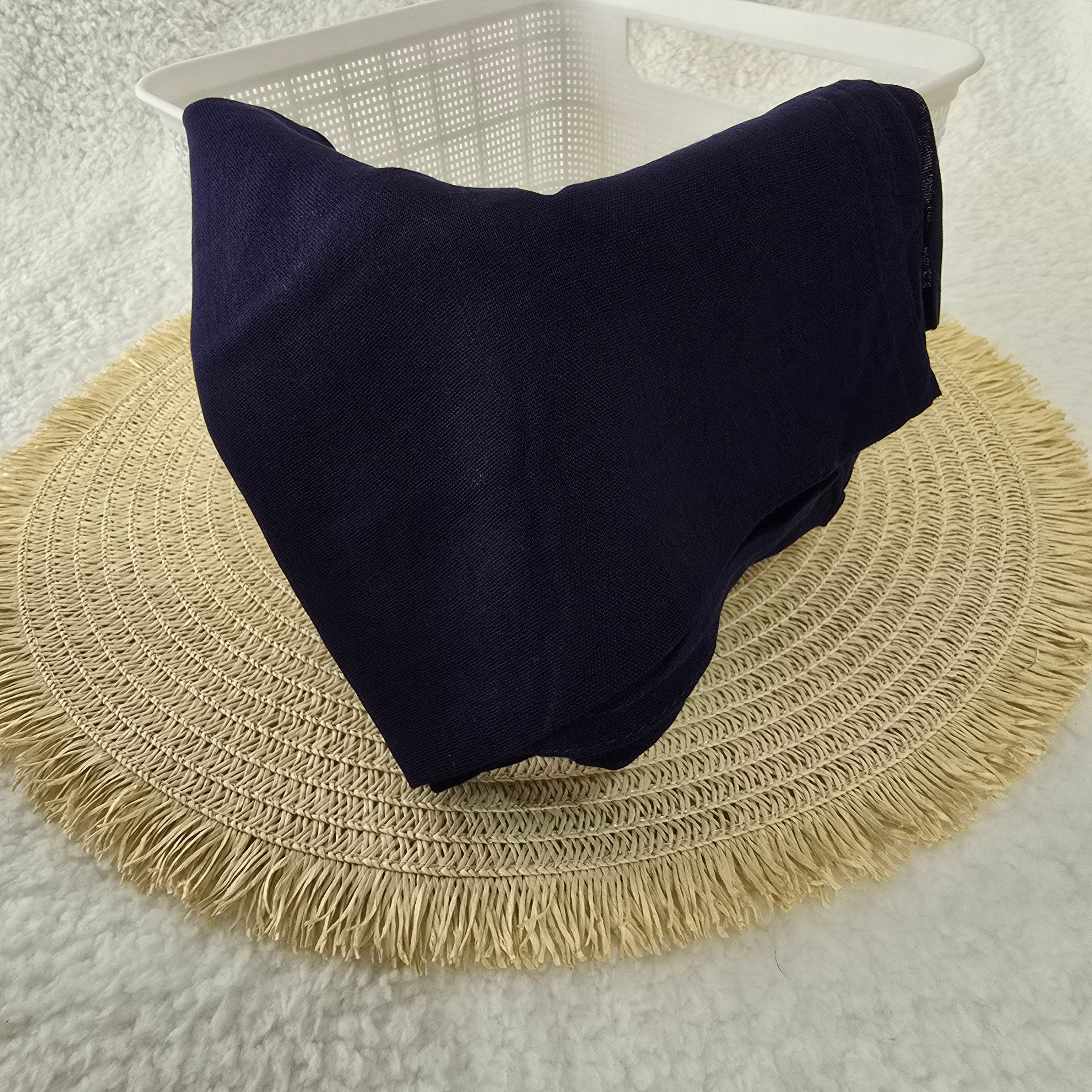 1pc Women's Bamboo Hijab Midnight Navy, Solid Color Eco-Friendly Scarf, Breathable Bamboo  Hijab, Muslim Headwrap, Suitable for All Seasons