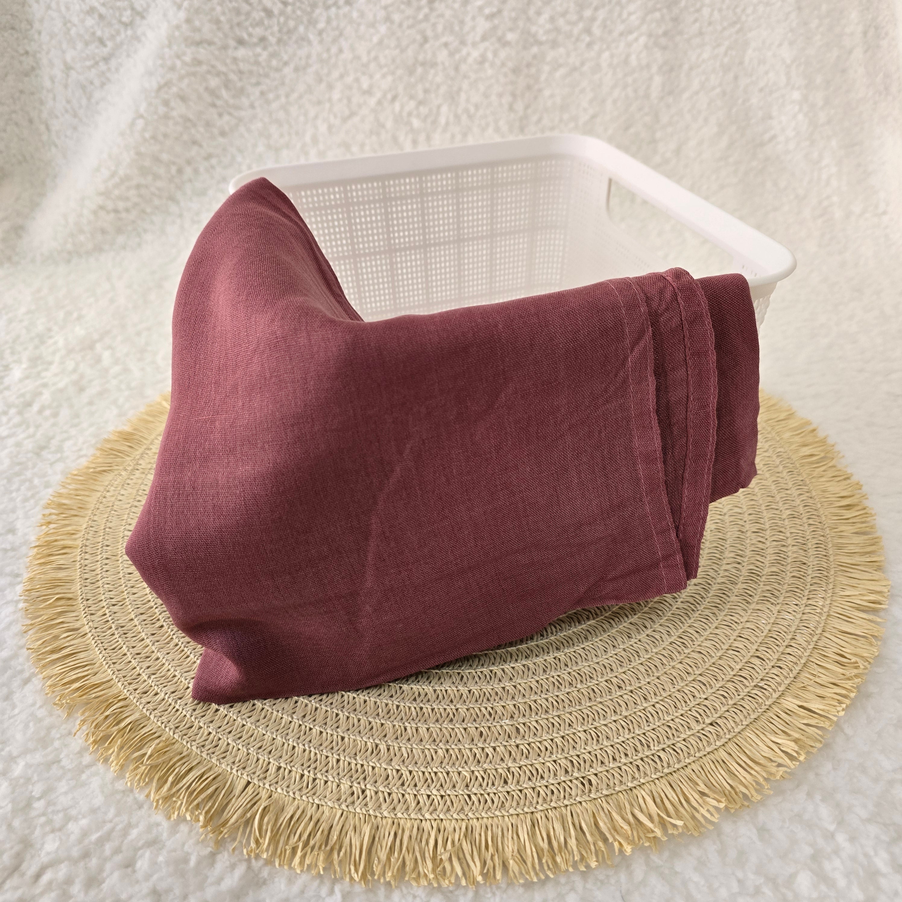 1pc Women's Bamboo Hijab Rosewood , Solid Color Eco-Friendly Scarf, Breathable Bamboo  Hijab, Muslim Headwrap, Suitable for All Seasons