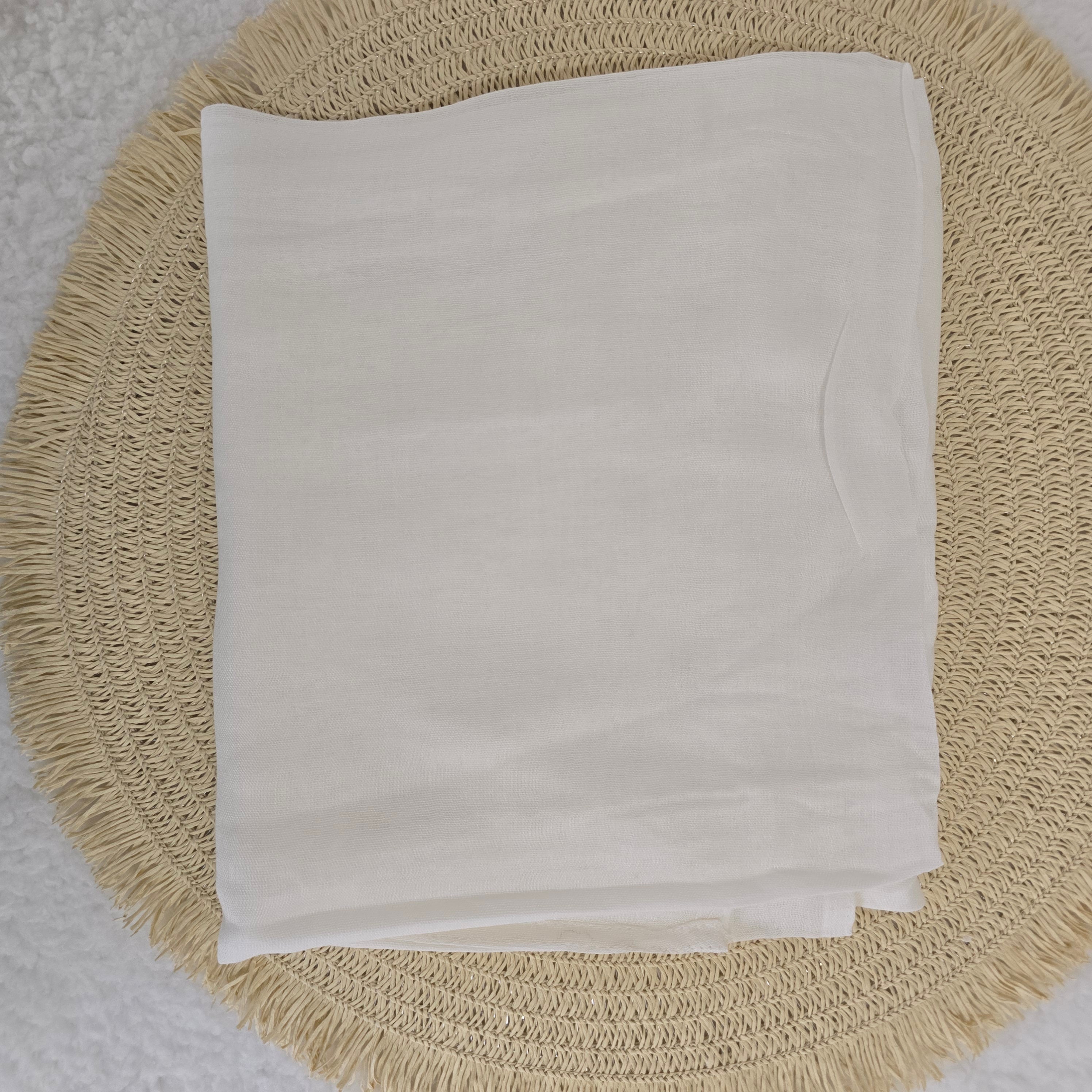 1pc Women's Bamboo Hijab White, Solid Color Eco-Friendly Scarf, Breathable Bamboo  Hijab, Muslim Headwrap, Suitable for All Seasons