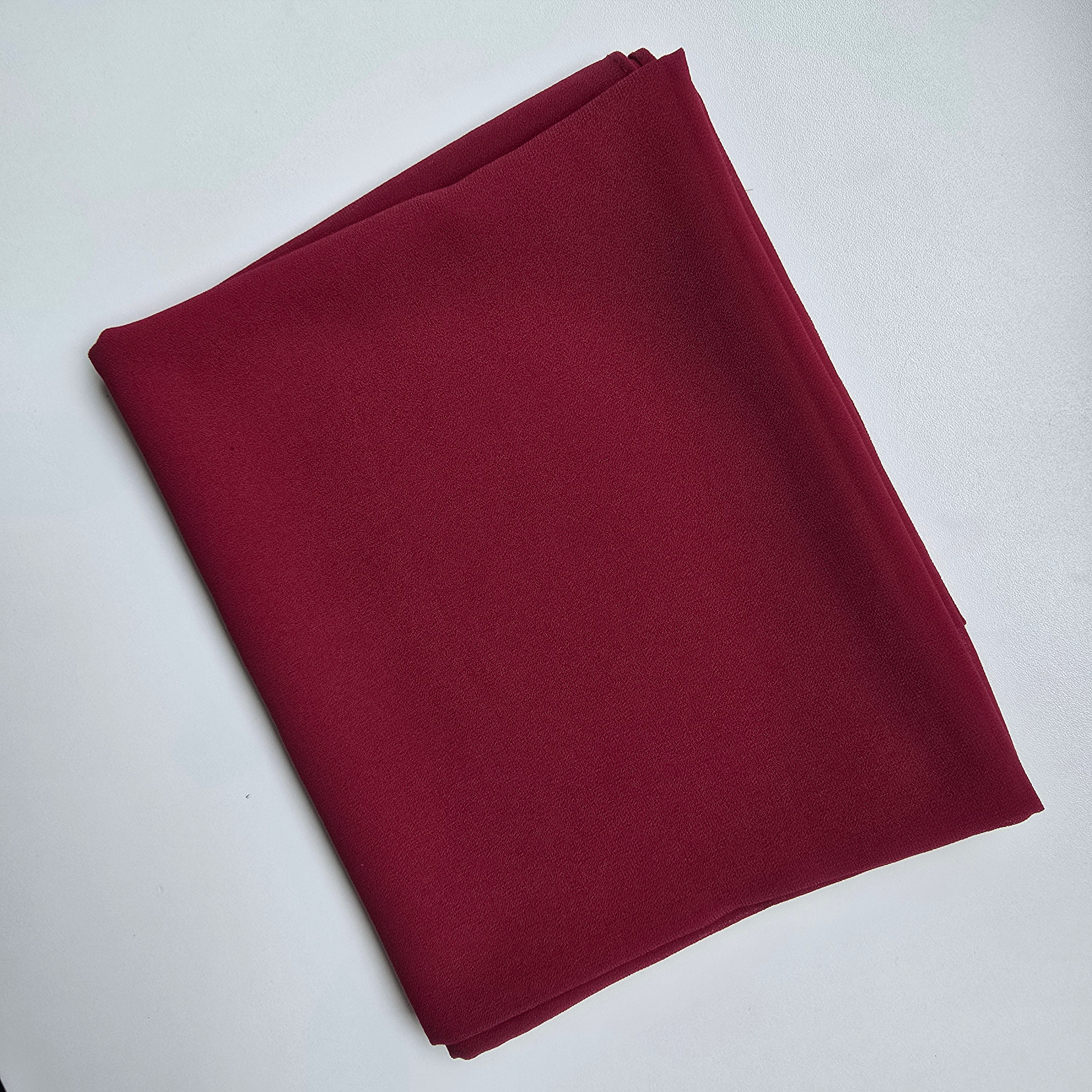1pc Women's Chiffon Hijab Classic Maroon, Solid Color Knitted Scarf, Chiffon Hijab, Muslim Prayer Headwrap, Suitable For All Seasons