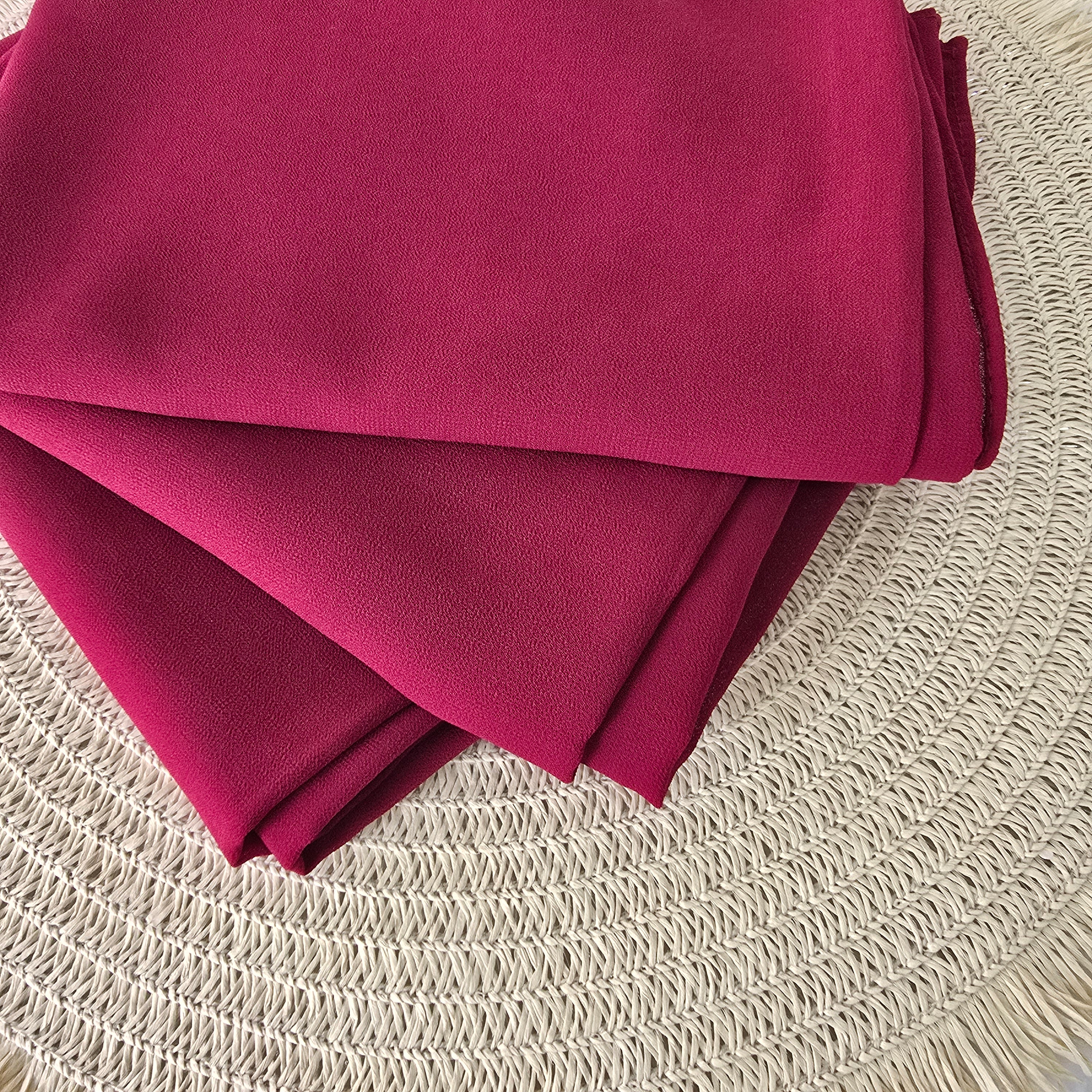 1pc Women's Chiffon Hijab Classic Maroon, Solid Color Knitted Scarf, Chiffon Hijab, Muslim Prayer Headwrap, Suitable For All Seasons