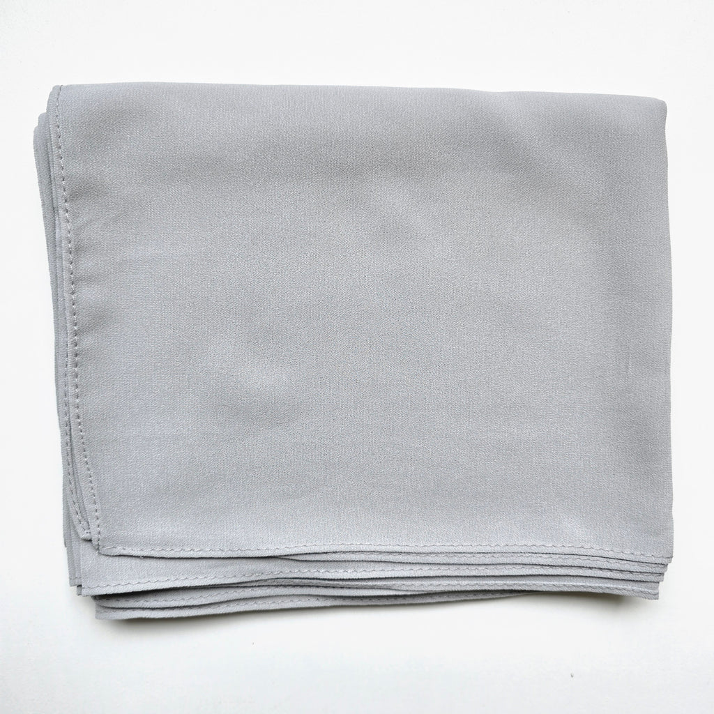 1pc Women's Chiffon Hijab Cloud Grey, Solid Color Knitted Scarf, Chiffon Hijab, Muslim Prayer Headwrap, Suitable For All Seasons