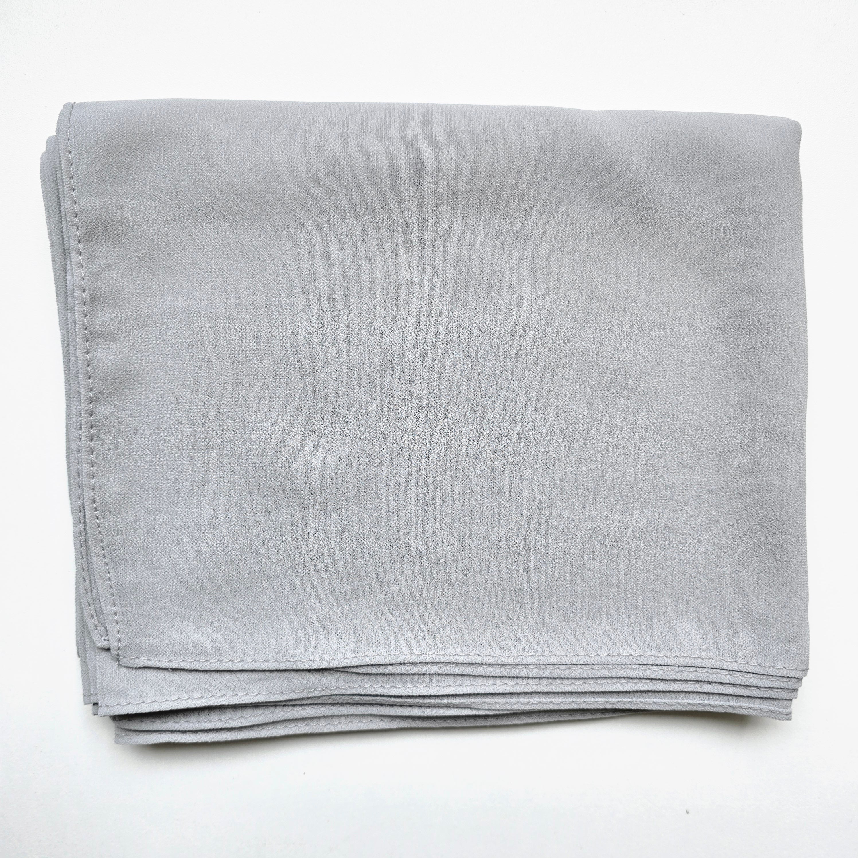 1pc Women's Chiffon Hijab Cloud Grey, Solid Color Knitted Scarf, Chiffon Hijab, Muslim Prayer Headwrap, Suitable For All Seasons