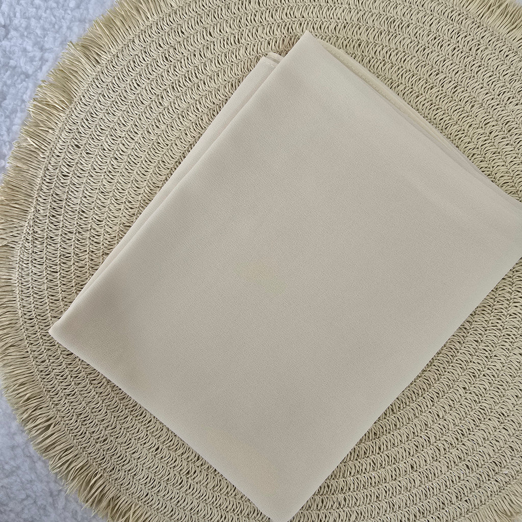 1pc Women's Chiffon Hijab Cream, Solid Color Knitted Scarf, Chiffon Hijab, Muslim Prayer Headwrap, Suitable For All Seasons