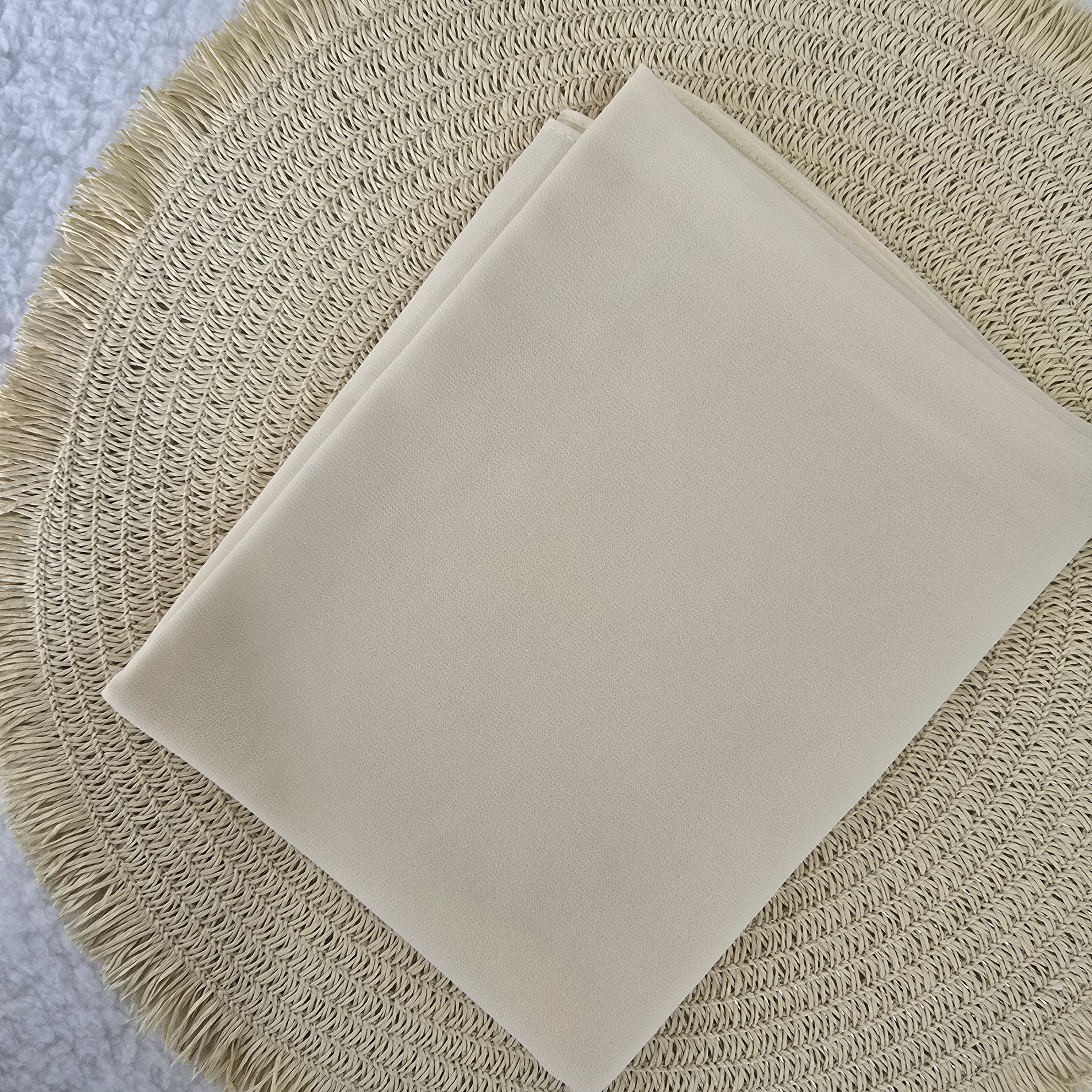 1pc Women's Chiffon Hijab Cream, Solid Color Knitted Scarf, Chiffon Hijab, Muslim Prayer Headwrap, Suitable For All Seasons