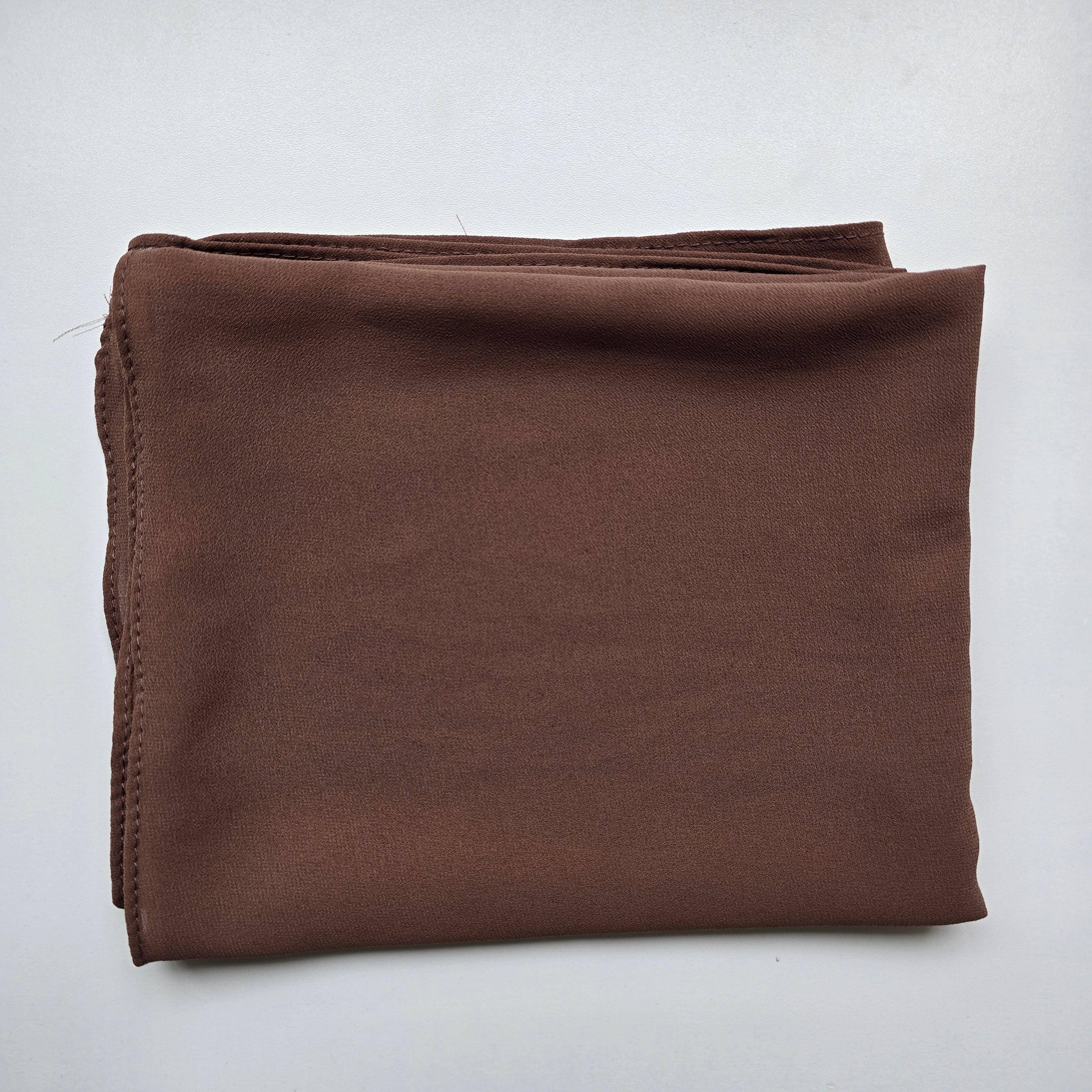 1pc Women's Chiffon Hijab Dark Cocoa, Solid Color Knitted Scarf, Chiffon Hijab, Muslim Prayer Headwrap, Suitable For All Seasons