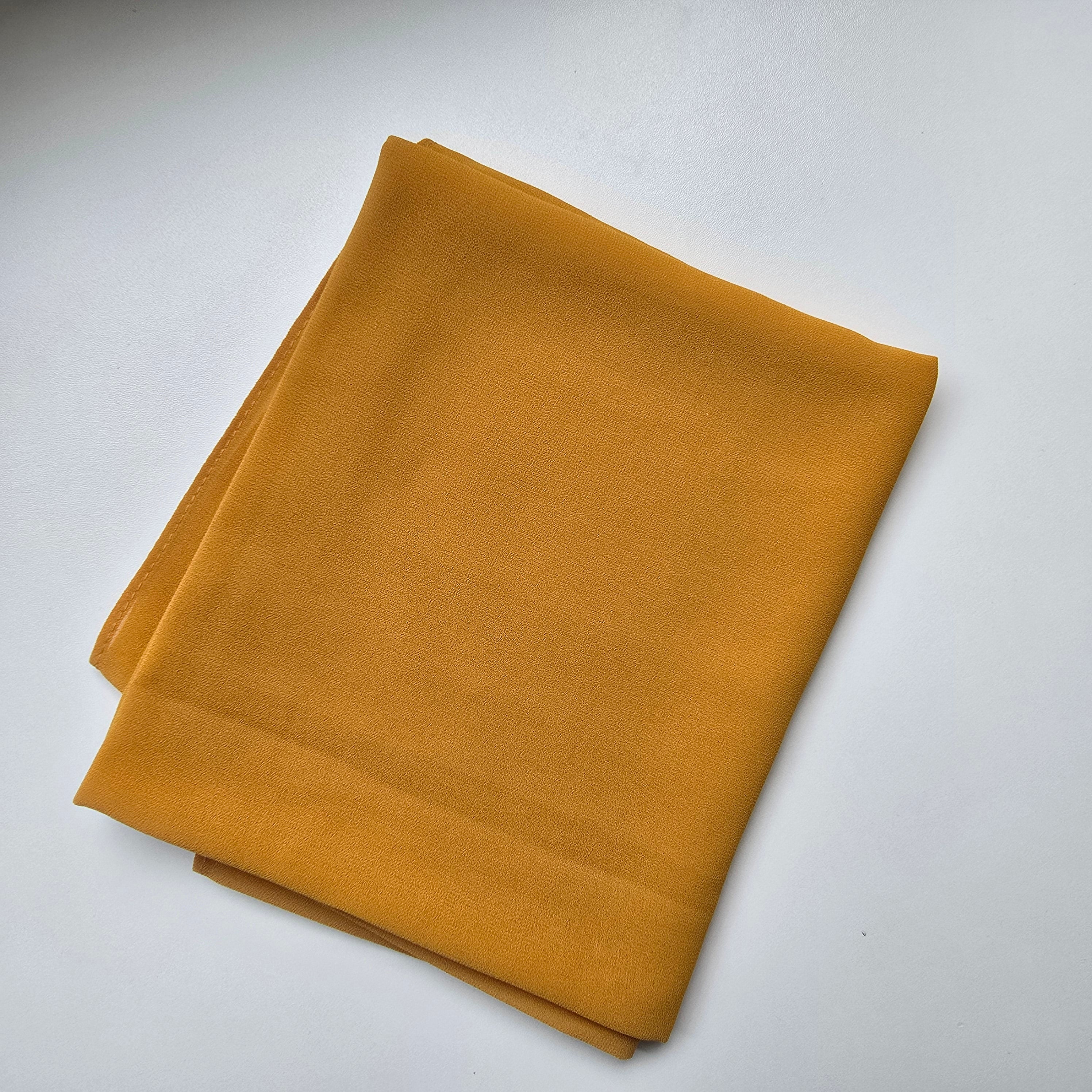 1pc Women's Chiffon Hijab Dark Turmeric, Solid Color Knitted Scarf, Chiffon Hijab, Muslim Prayer Headwrap, Suitable For All Seasons