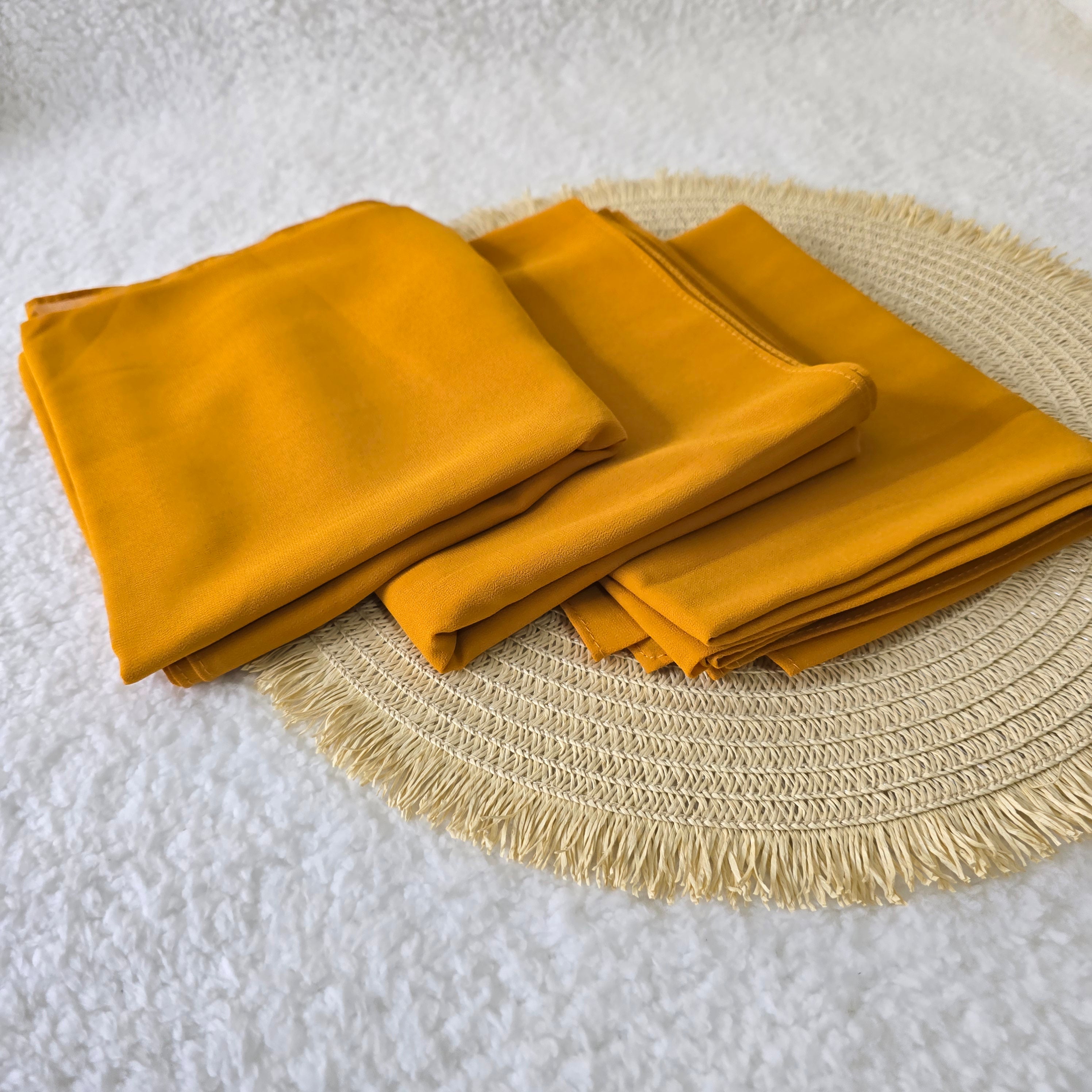 1pc Women's Chiffon Hijab Dark Turmeric, Solid Color Knitted Scarf, Chiffon Hijab, Muslim Prayer Headwrap, Suitable For All Seasons