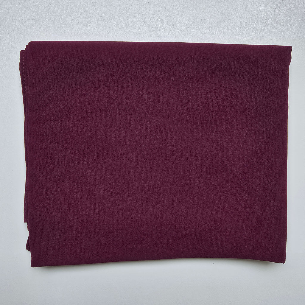 1pc Women's Chiffon Hijab Deep Plum, Solid Color Knitted Scarf, Chiffon Hijab, Muslim Prayer Headwrap, Suitable For All Seasons