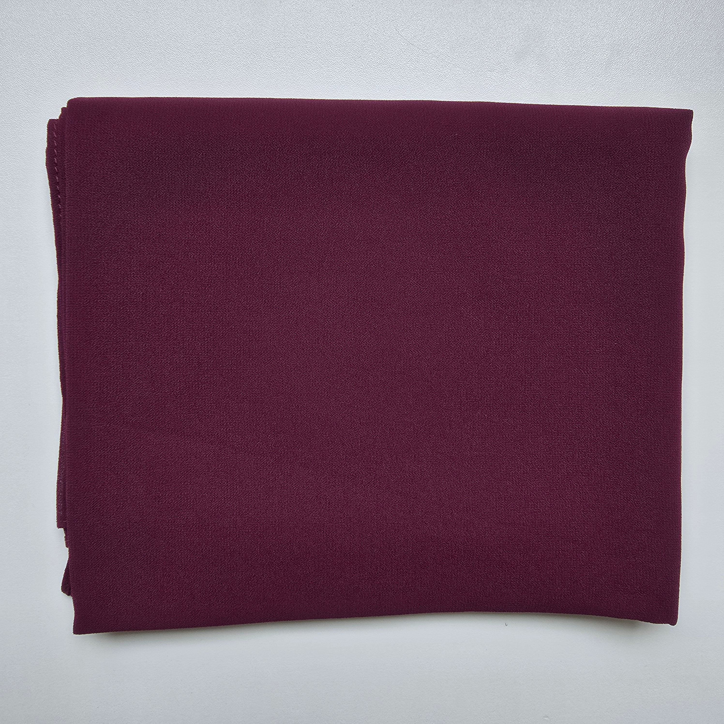 1pc Women's Chiffon Hijab Deep Plum, Solid Color Knitted Scarf, Chiffon Hijab, Muslim Prayer Headwrap, Suitable For All Seasons