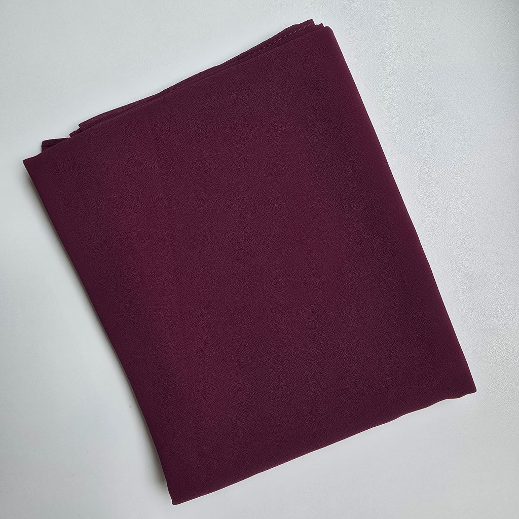 1pc Women's Chiffon Hijab Deep Plum, Solid Color Knitted Scarf, Chiffon Hijab, Muslim Prayer Headwrap, Suitable For All Seasons
