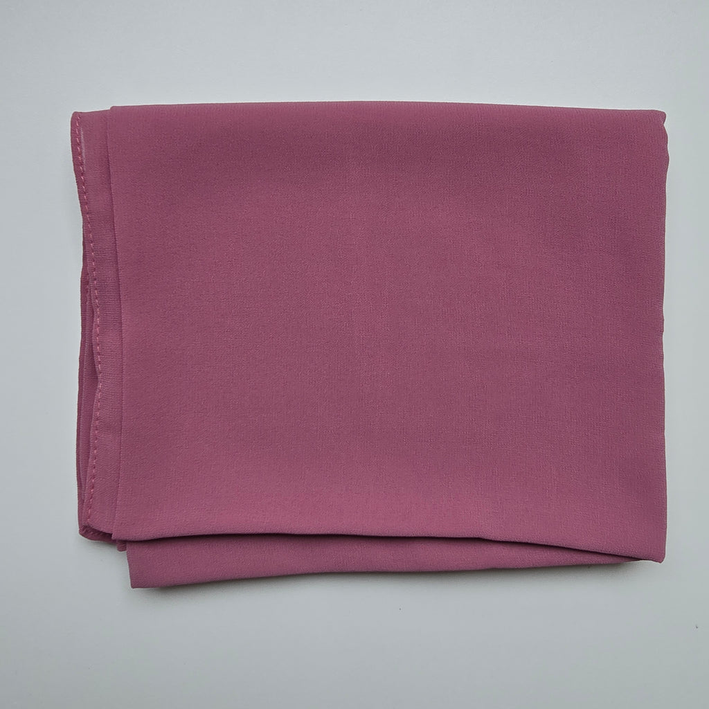 1pc Women's Chiffon Hijab Deep Rose, Solid Color Knitted Scarf, Chiffon Hijab, Muslim Prayer Headwrap, Suitable For All Seasons