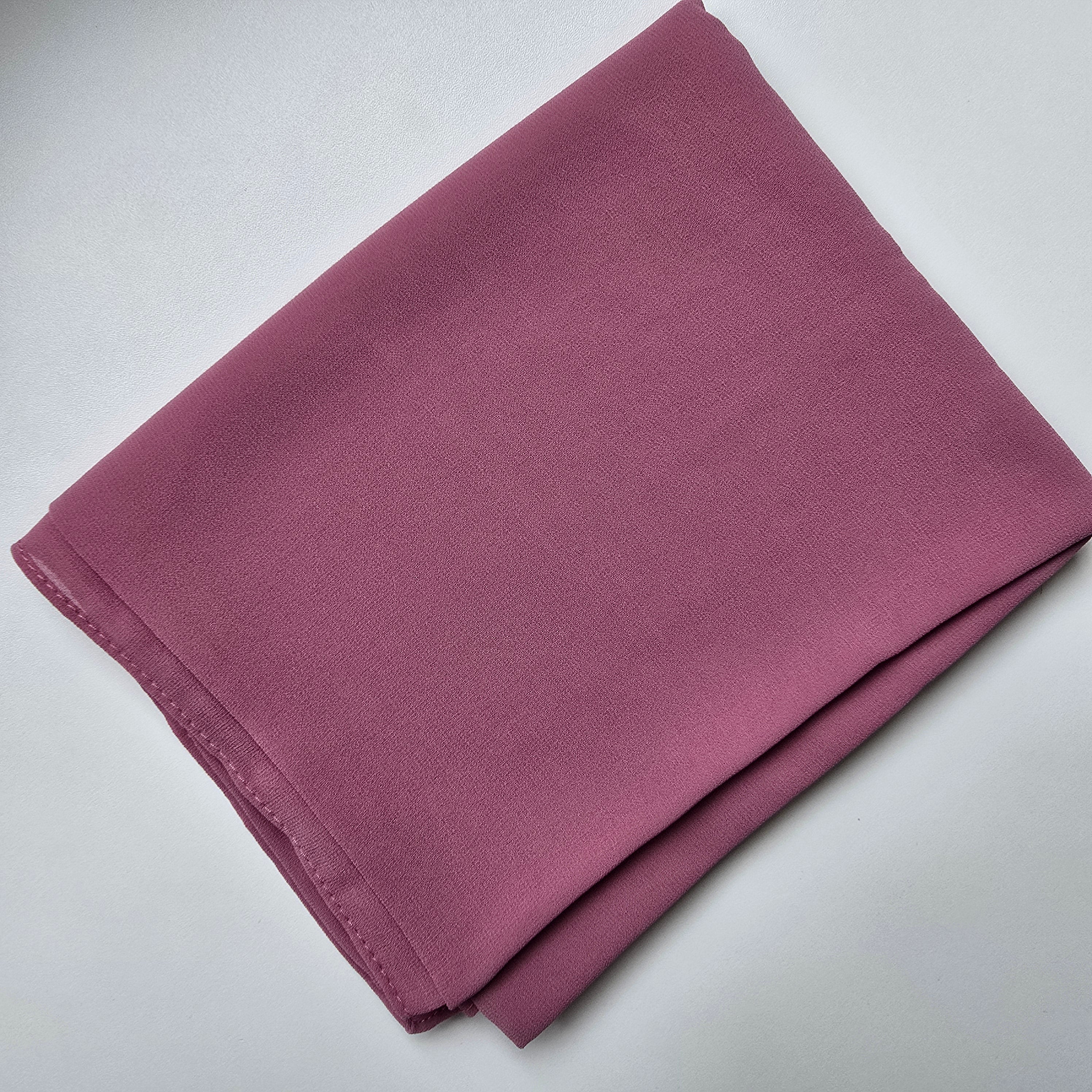 1pc Women's Chiffon Hijab Deep Rose, Solid Color Knitted Scarf, Chiffon Hijab, Muslim Prayer Headwrap, Suitable For All Seasons