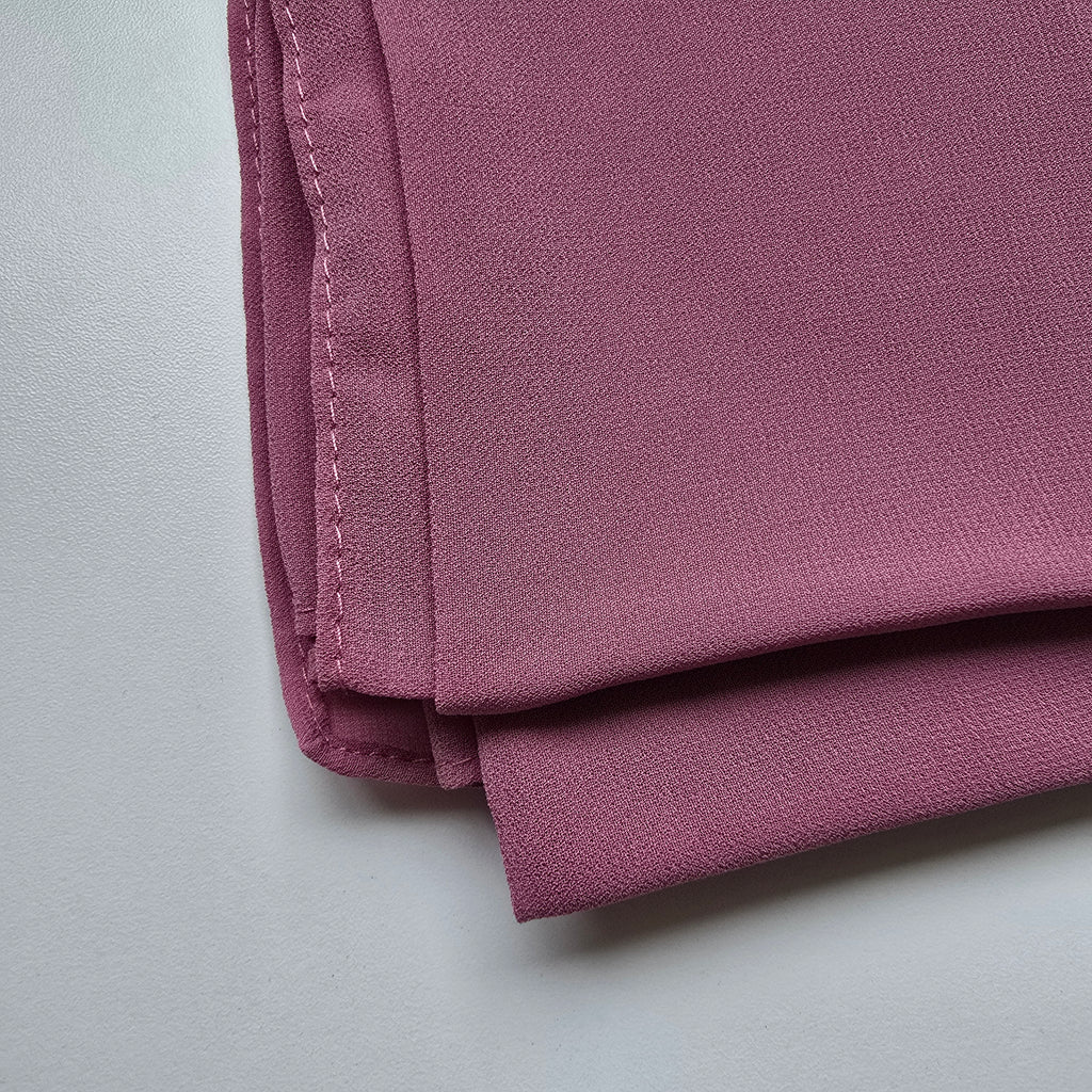 1pc Women's Chiffon Hijab Deep Rose, Solid Color Knitted Scarf, Chiffon Hijab, Muslim Prayer Headwrap, Suitable For All Seasons