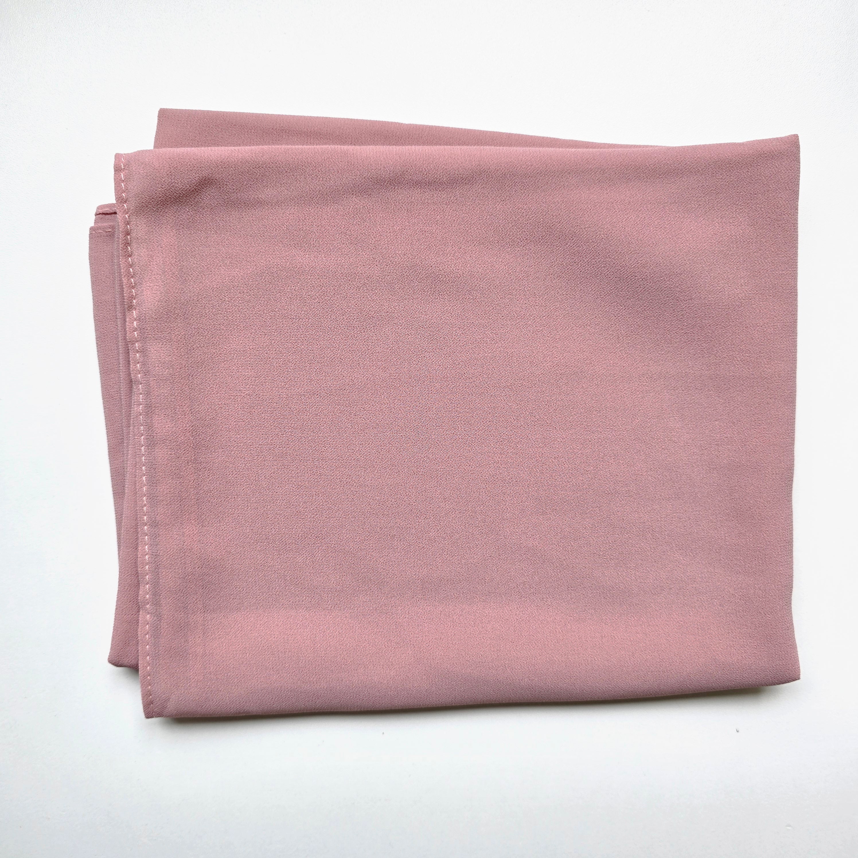 1pc Women's Chiffon Hijab Dusty Mauve, Solid Color Knitted Scarf, Chiffon Hijab, Muslim Prayer Headwrap, Suitable For All Seasons