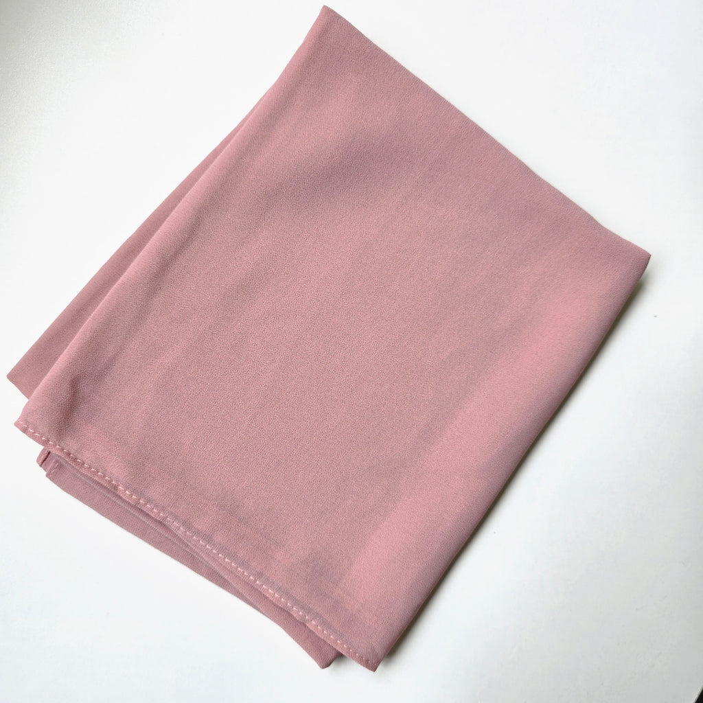 1pc Women's Chiffon Hijab Dusty Mauve, Solid Color Knitted Scarf, Chiffon Hijab, Muslim Prayer Headwrap, Suitable For All Seasons