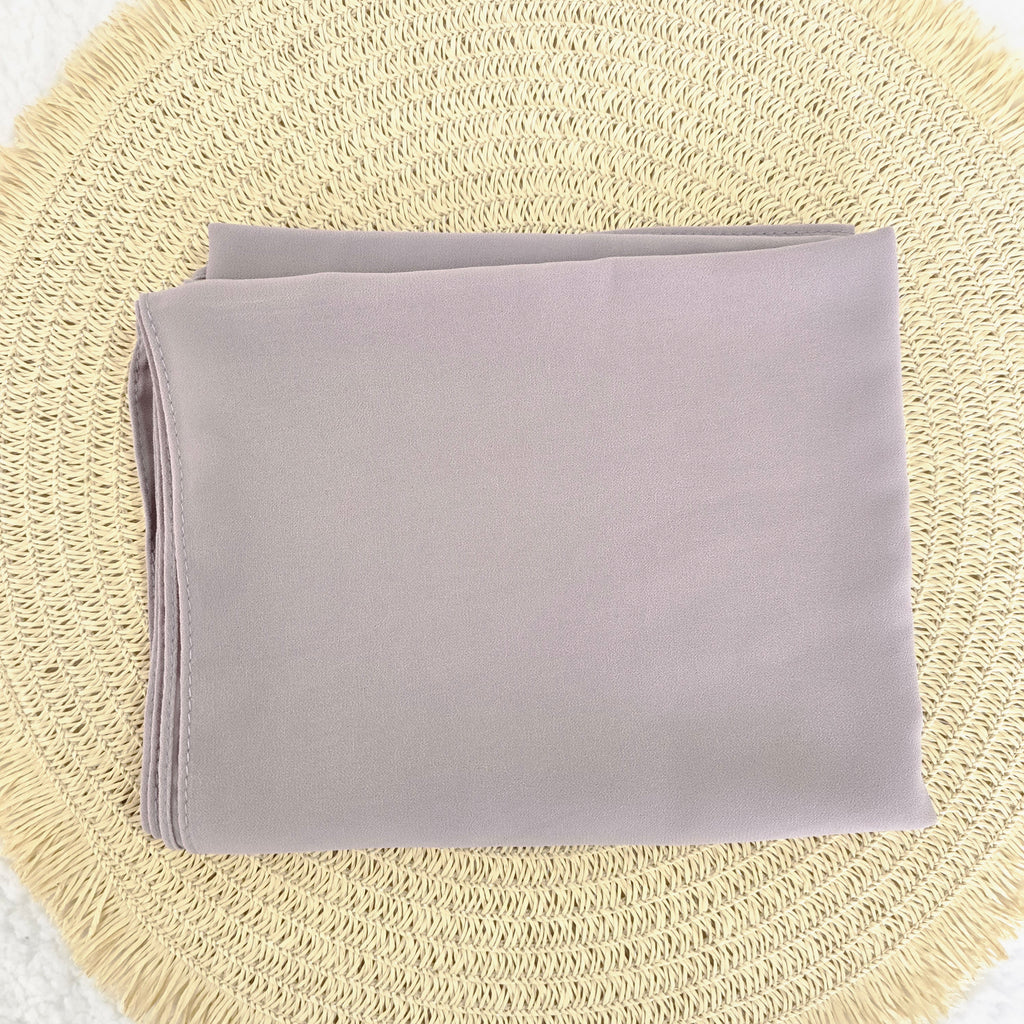 1pc Women's Chiffon Hijab Dusty Violet, Solid Color Knitted Scarf, Chiffon Hijab, Muslim Prayer Headwrap, Suitable For All Seasons