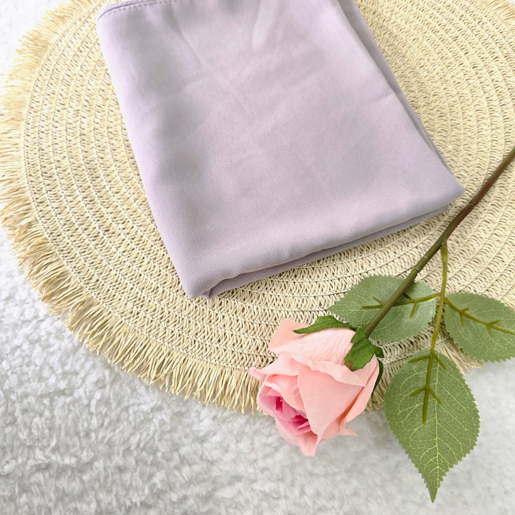 1pc Women's Chiffon Hijab Dusty Violet, Solid Color Knitted Scarf, Chiffon Hijab, Muslim Prayer Headwrap, Suitable For All Seasons
