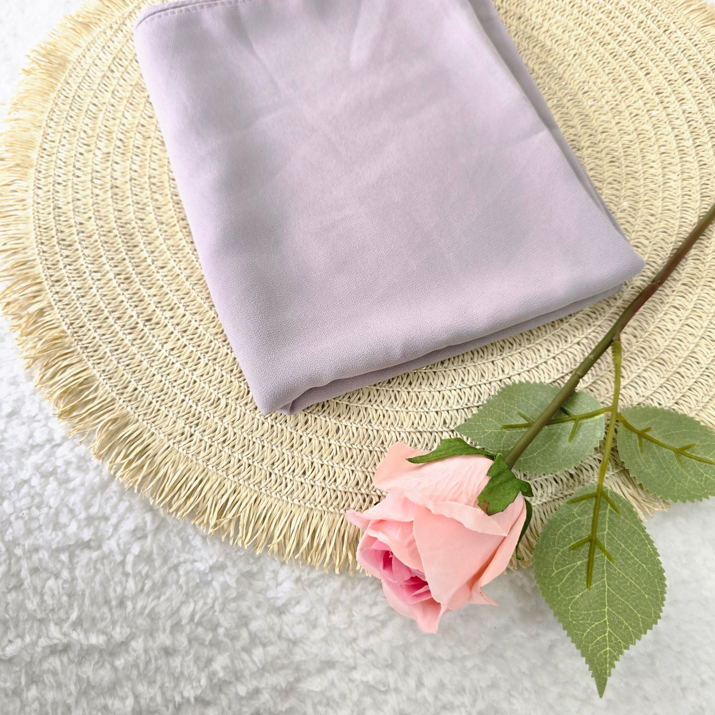 1pc Women's Chiffon Hijab Dusty Violet, Solid Color Knitted Scarf, Chiffon Hijab, Muslim Prayer Headwrap, Suitable For All Seasons