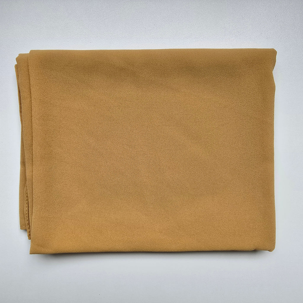 1pc Women's Chiffon Hijab Harvest Gold, Solid Color Knitted Scarf, Chiffon Hijab, Muslim Prayer Headwrap, Suitable For All Seasons