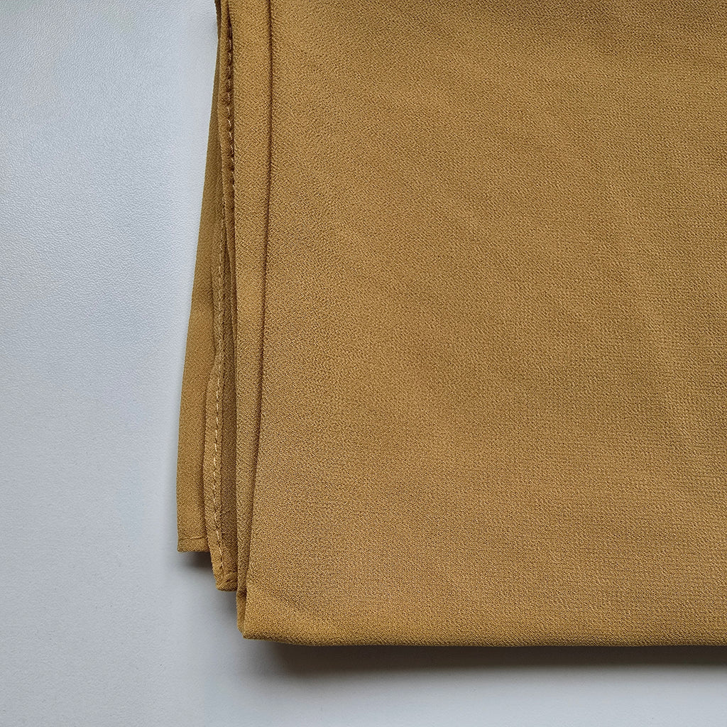 1pc Women's Chiffon Hijab Harvest Gold, Solid Color Knitted Scarf, Chiffon Hijab, Muslim Prayer Headwrap, Suitable For All Seasons