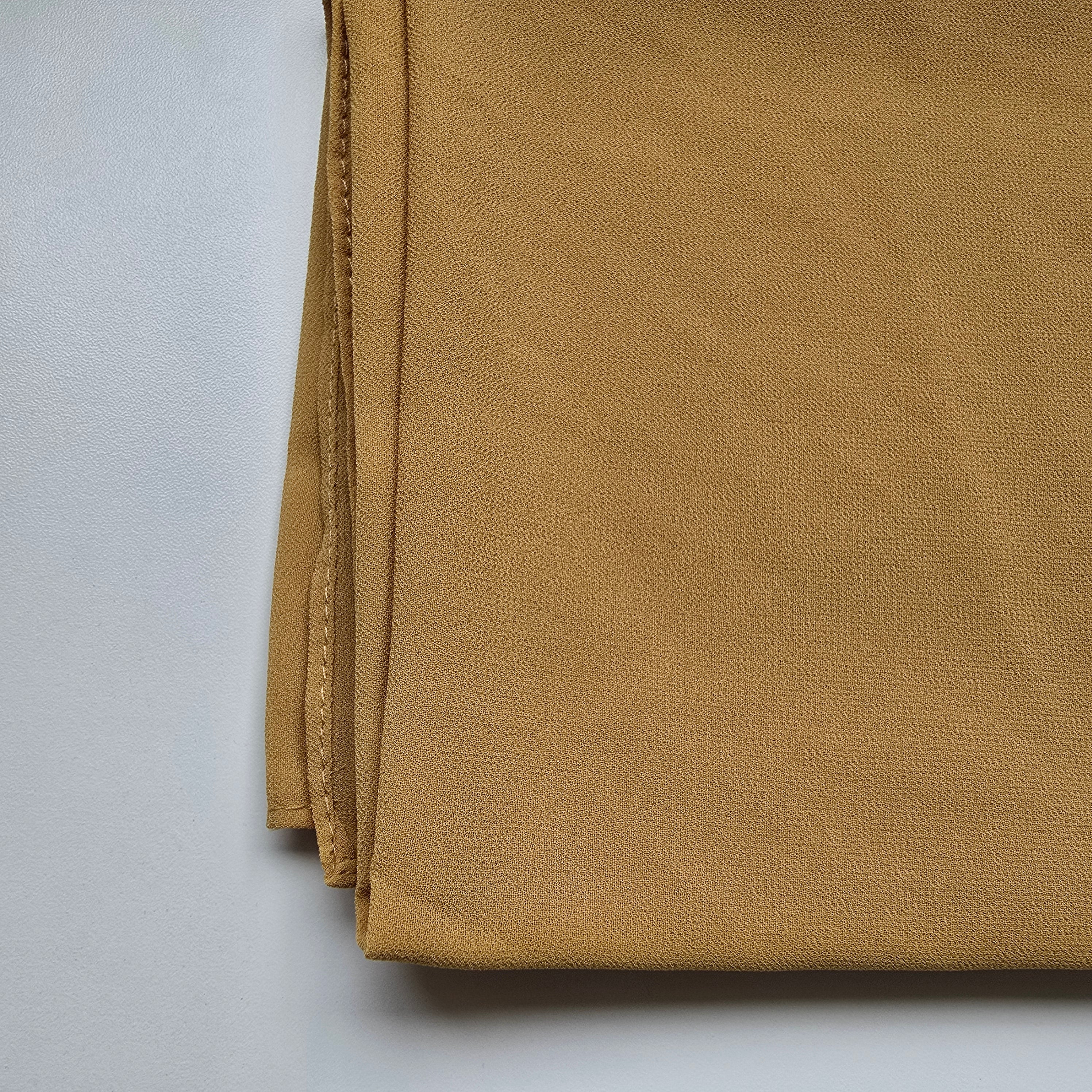 1pc Women's Chiffon Hijab Harvest Gold, Solid Color Knitted Scarf, Chiffon Hijab, Muslim Prayer Headwrap, Suitable For All Seasons