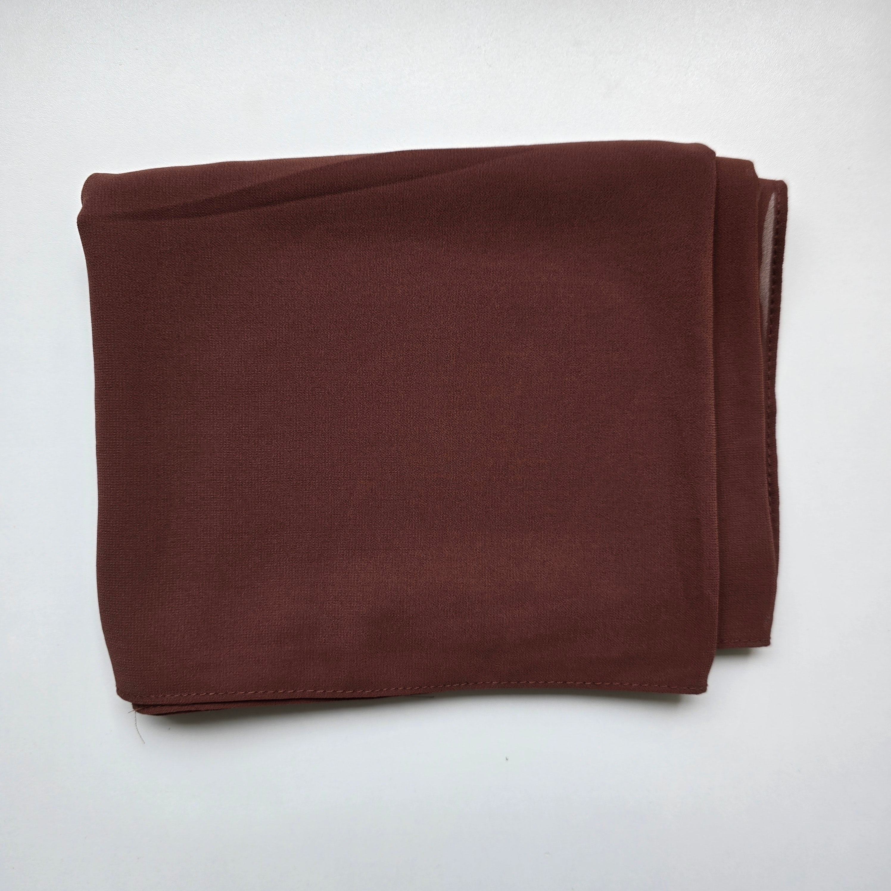 1pc Women's Chiffon Hijab Mahogany, Solid Color Knitted Scarf, Chiffon Hijab, Muslim Prayer Headwrap, Suitable For All Seasons