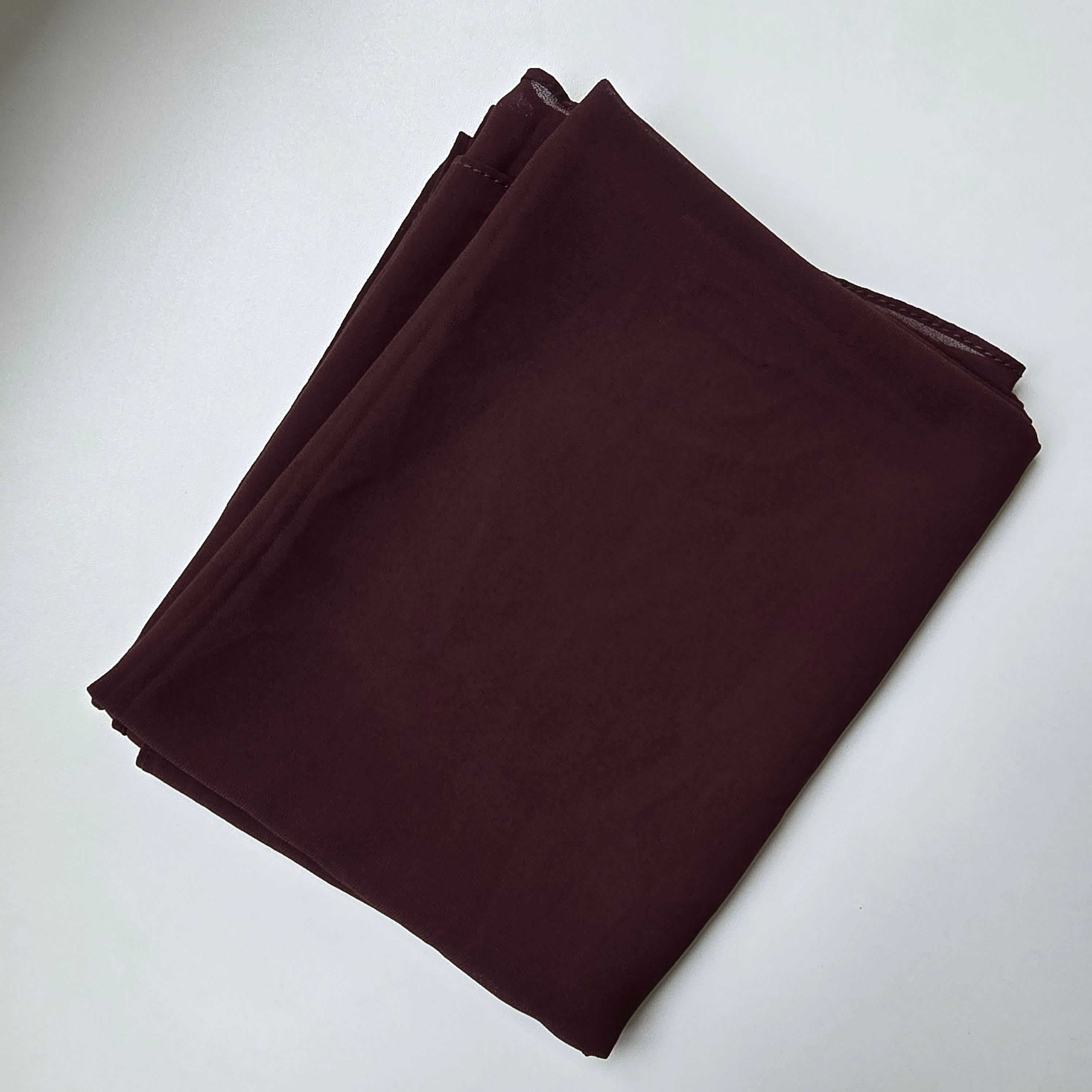 1pc Women's Chiffon Hijab Mahogany Brown, Solid Color Knitted Scarf, Chiffon Hijab, Muslim Prayer Headwrap, Suitable For All Seasons