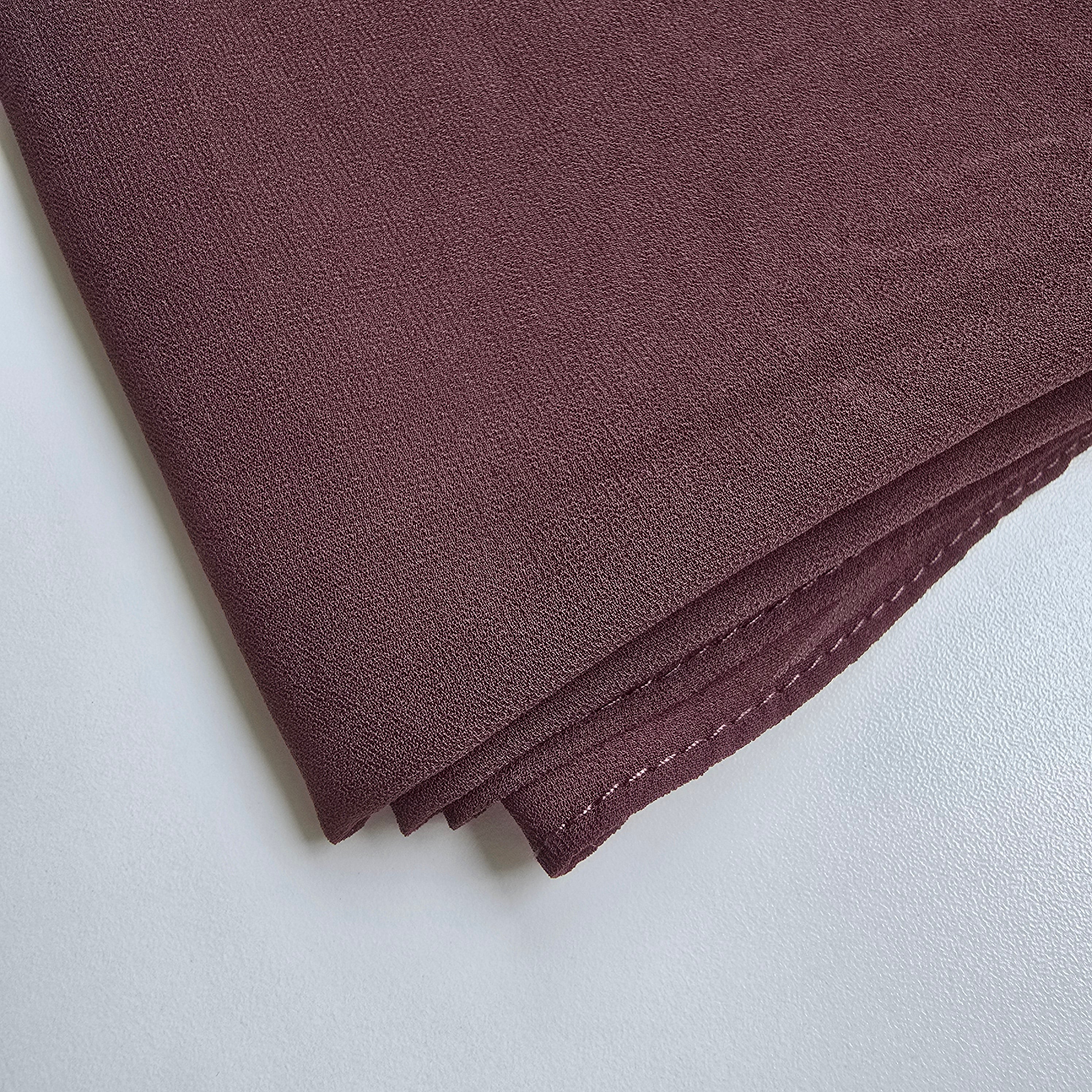 1pc Women's Chiffon Hijab Mahogany Brown, Solid Color Knitted Scarf, Chiffon Hijab, Muslim Prayer Headwrap, Suitable For All Seasons