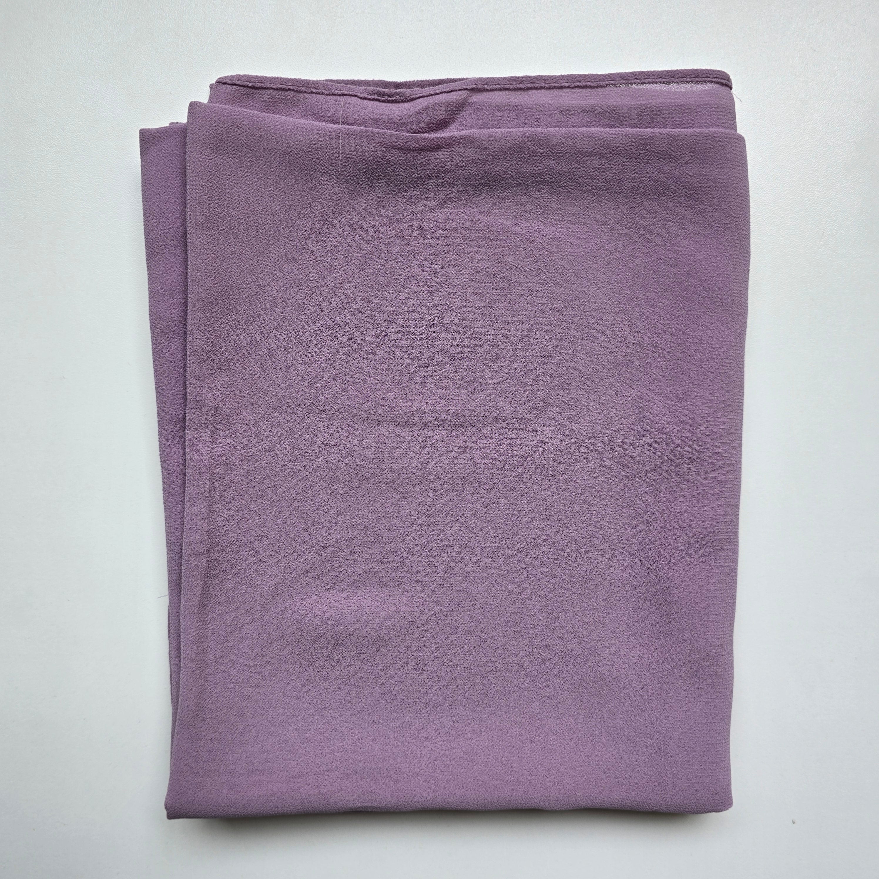 1pc Women's Chiffon Hijab Medium Lilac, Solid Color Knitted Scarf, Chiffon Hijab, Muslim Prayer Headwrap, Suitable For All Seasons
