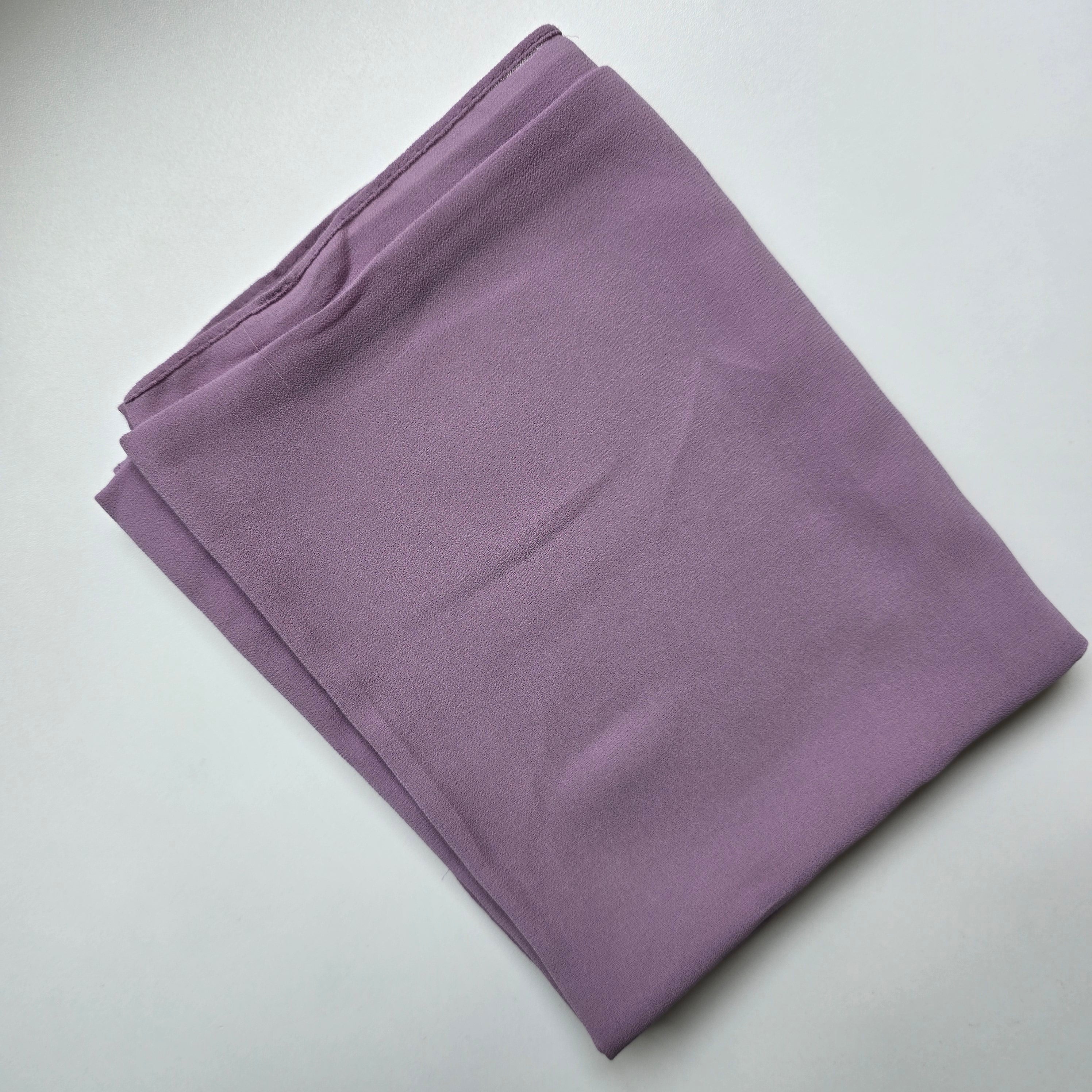 1pc Women's Chiffon Hijab Medium Lilac, Solid Color Knitted Scarf, Chiffon Hijab, Muslim Prayer Headwrap, Suitable For All Seasons