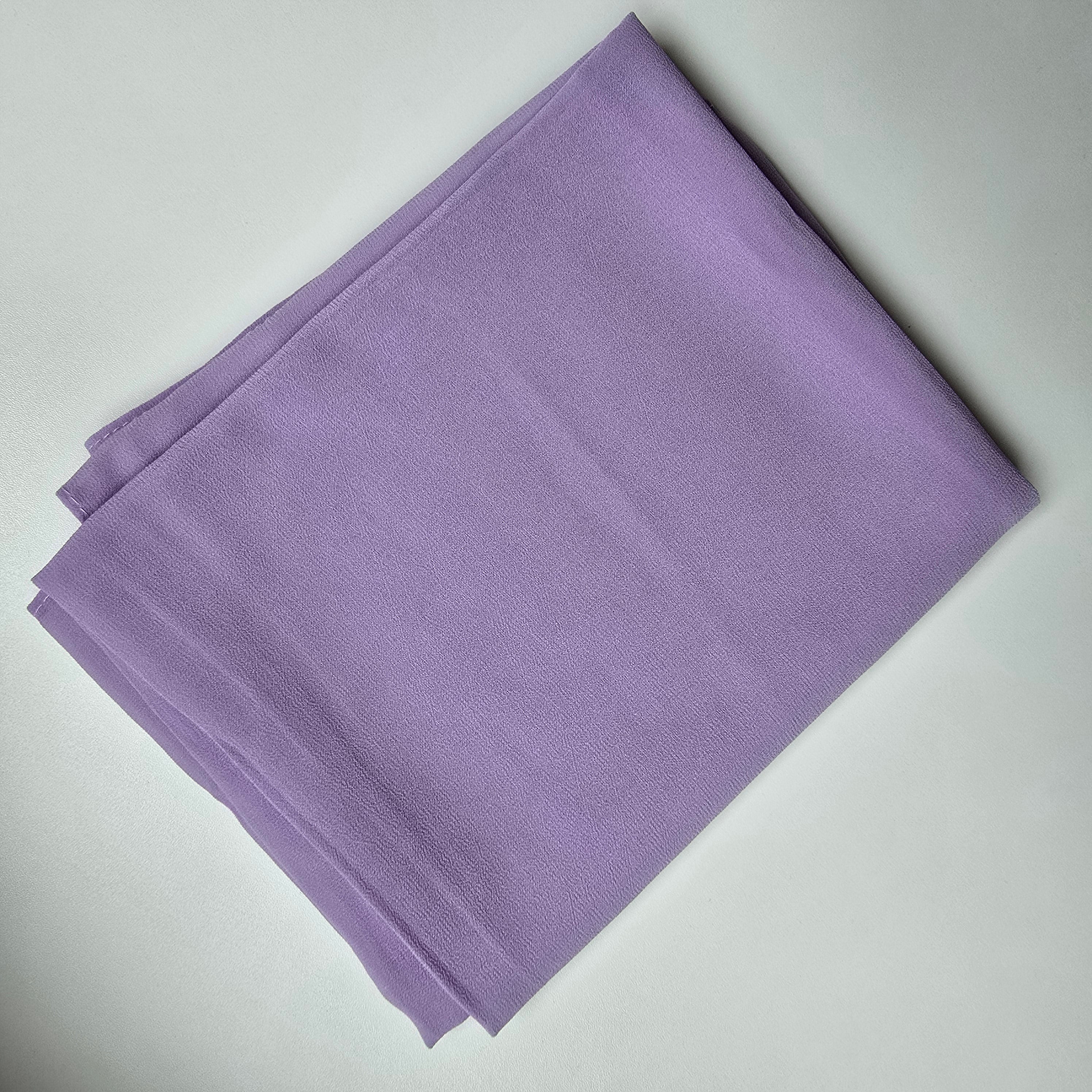 1pc Women's Chiffon Hijab Medium Purple, Solid Color Knitted Scarf, Chiffon Hijab, Muslim Prayer Headwrap, Suitable For All Seasons