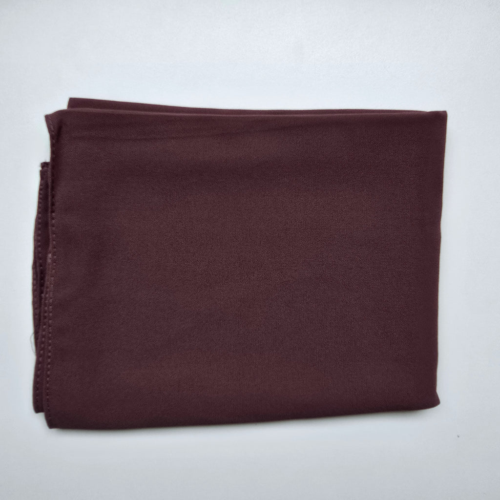 1pc Women's Chiffon Hijab Muted Plum, Solid Color Knitted Scarf, Chiffon Hijab, Muslim Prayer Headwrap, Suitable For All Seasons