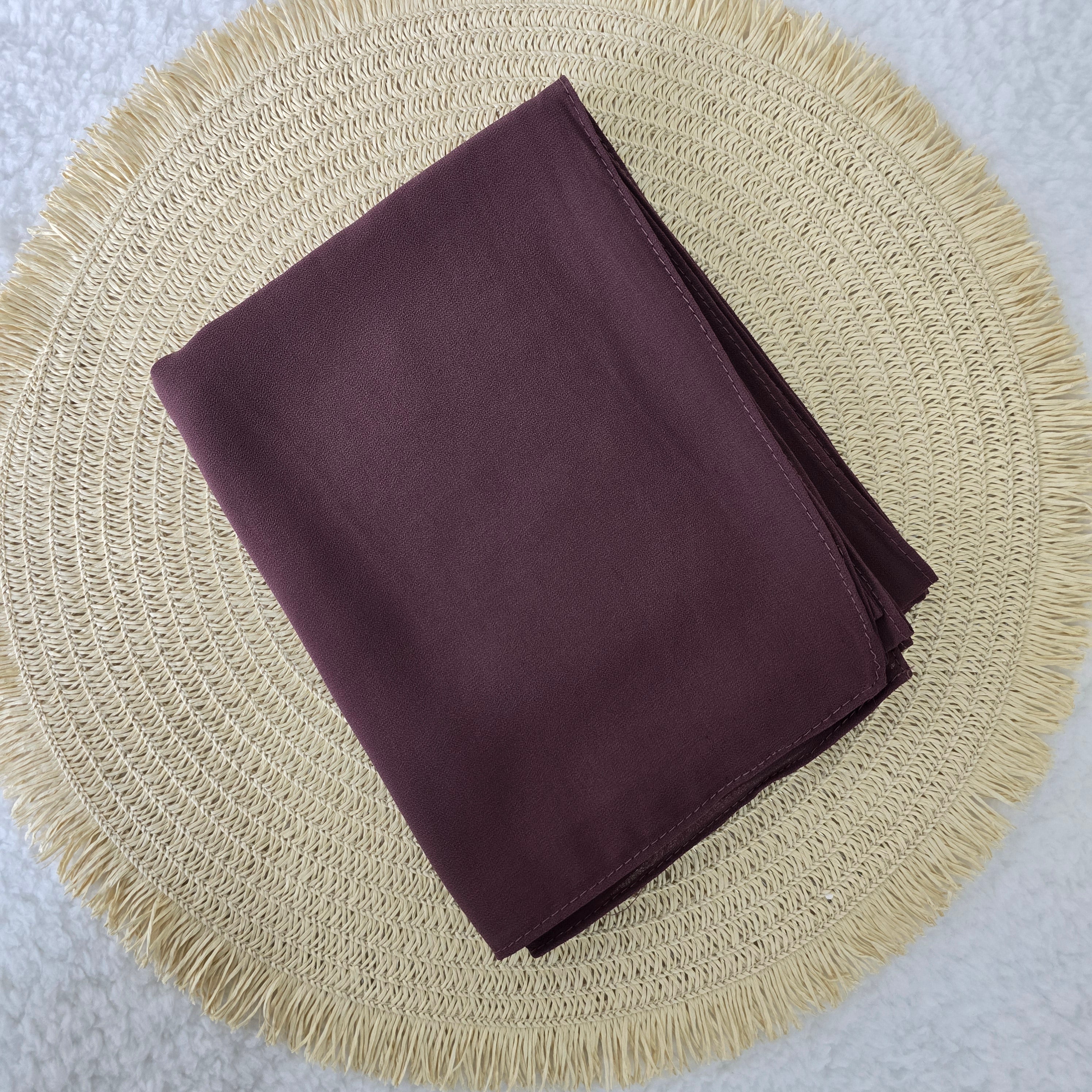 1pc Women's Chiffon Hijab Muted Plum, Solid Color Knitted Scarf, Chiffon Hijab, Muslim Prayer Headwrap, Suitable For All Seasons