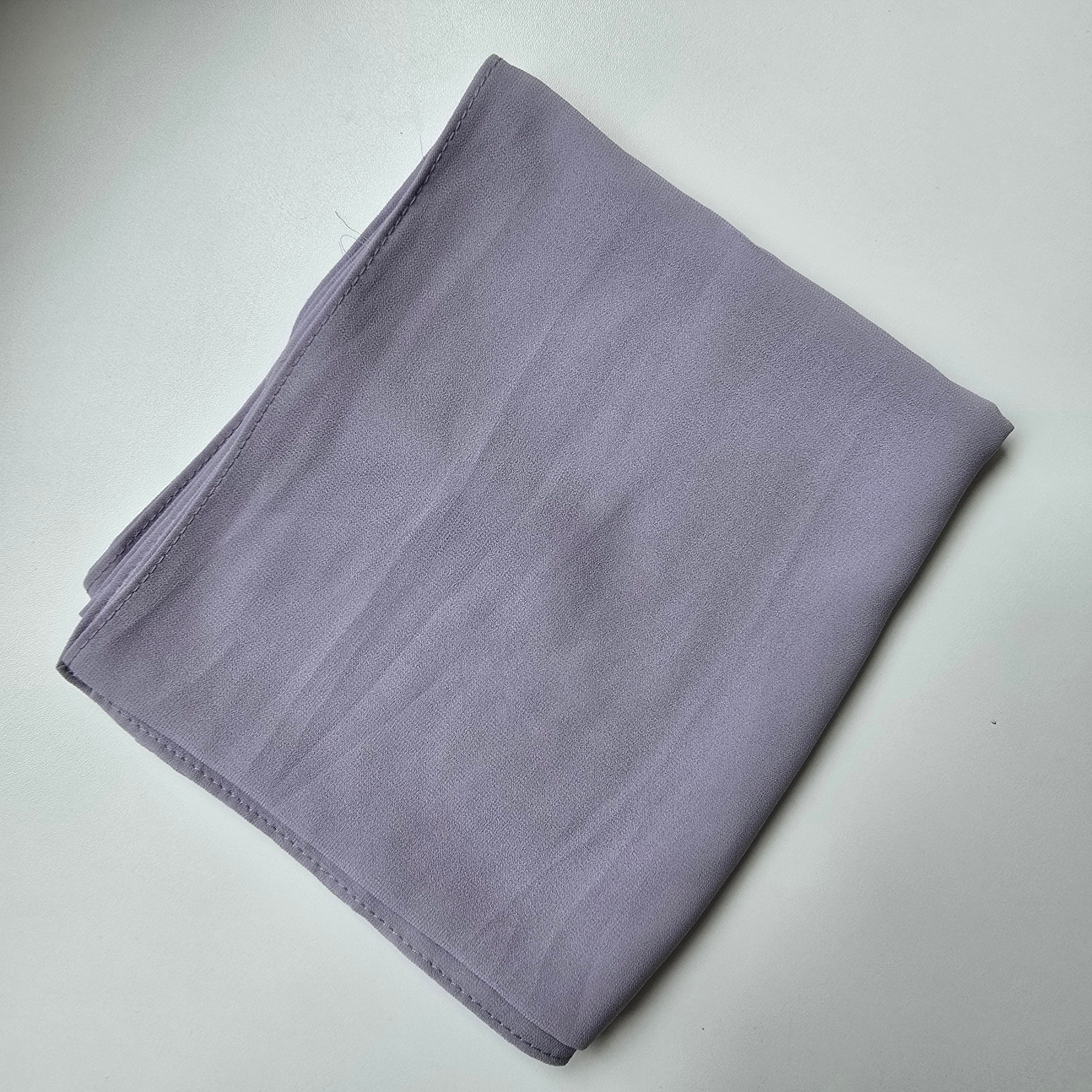 1pc Women's Chiffon Hijab Periwinkle Grey, Solid Color Knitted Scarf, Chiffon Hijab, Muslim Prayer Headwrap, Suitable For All Seasons