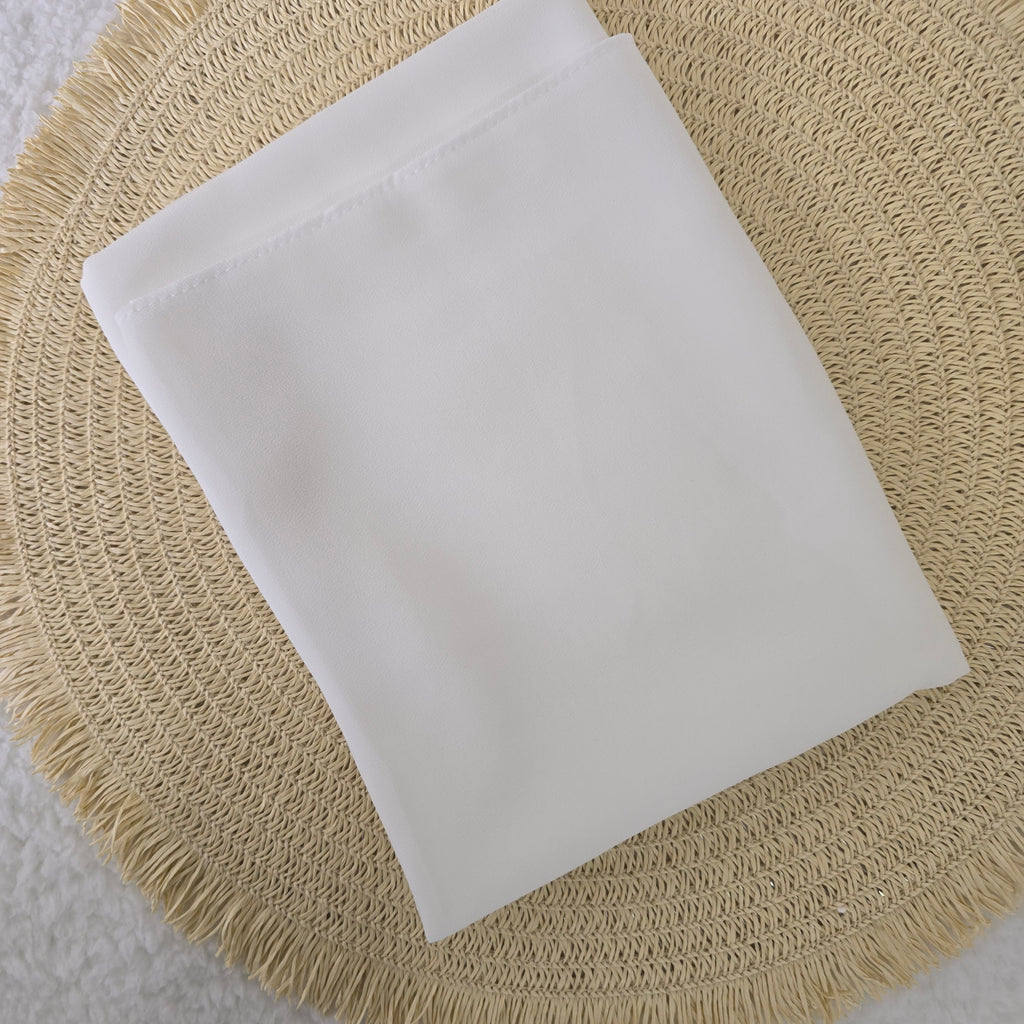 1pc Women's Chiffon Hijab White, Solid Color Knitted Scarf, Chiffon Hijab, Muslim Prayer Headwrap, Suitable For All Seasons