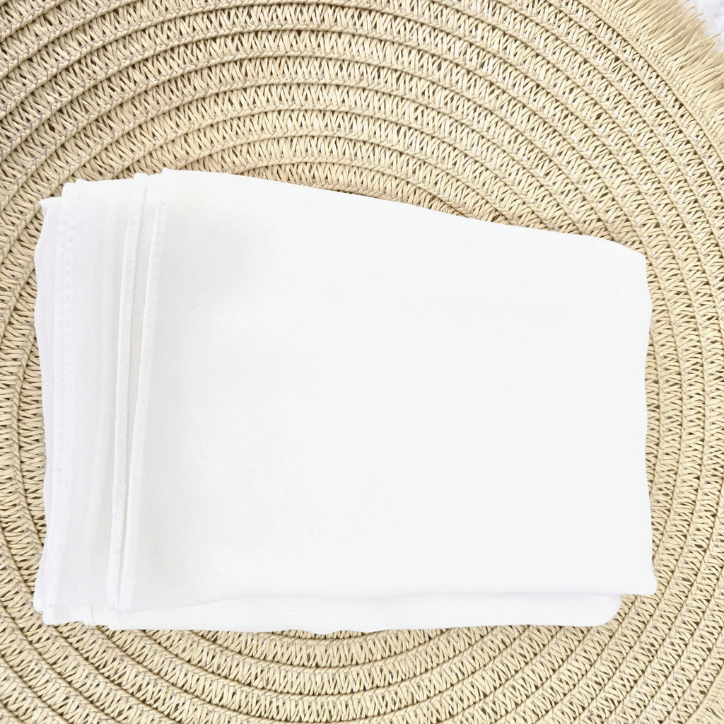 1pc Women's 2Meter Premium Chiffon Hijab Cloud White, Solid Color Knitted Scarf, Chiffon Hijab, Muslim Prayer Headwrap, Suitable For All Seasons