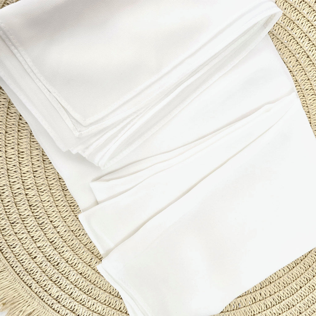 1pc Women's 2Meter Premium Chiffon Hijab Cloud White, Solid Color Knitted Scarf, Chiffon Hijab, Muslim Prayer Headwrap, Suitable For All Seasons