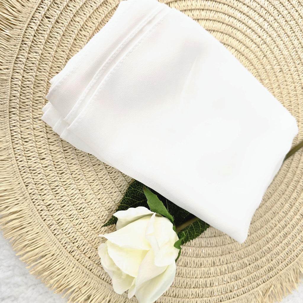 1pc Women's 2Meter Premium Chiffon Hijab Cloud White, Solid Color Knitted Scarf, Chiffon Hijab, Muslim Prayer Headwrap, Suitable For All Seasons