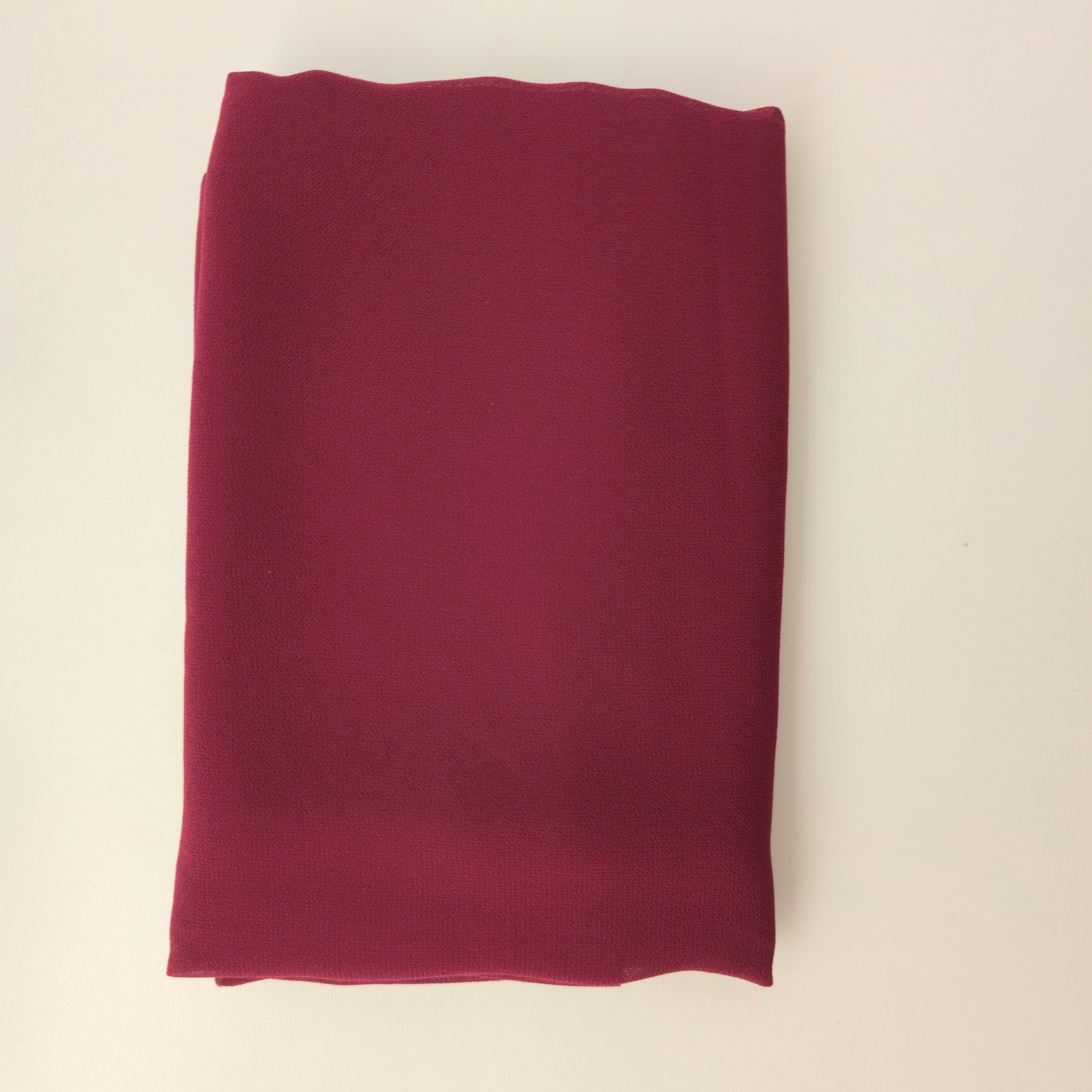 1pc Women's 2Meter Premium Chiffon Hijab Classic Maroon, Solid Color Knitted Scarf, Chiffon Hijab, Muslim Prayer Headwrap, Suitable For All Seasons