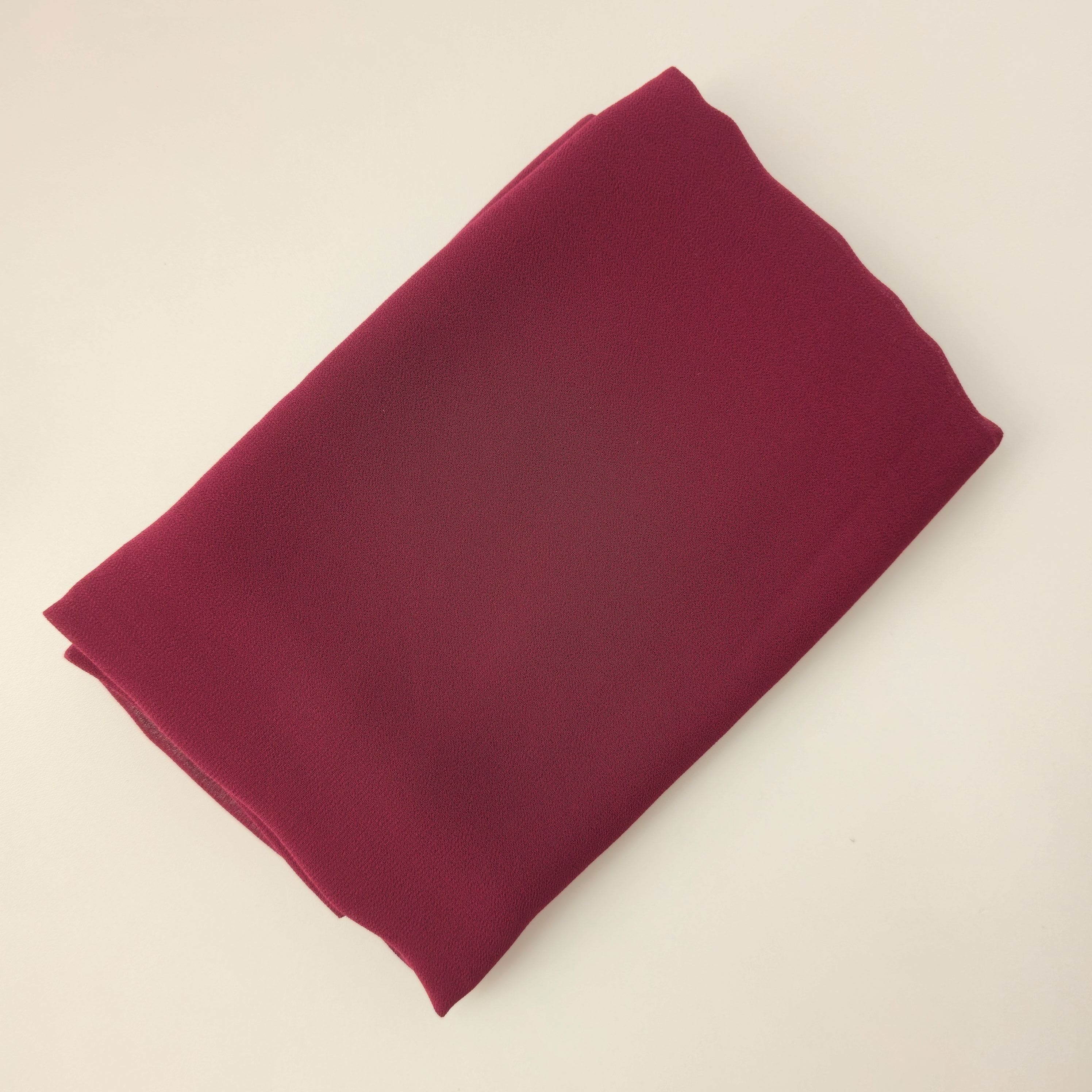 1pc Women's 2Meter Premium Chiffon Hijab Classic Maroon, Solid Color Knitted Scarf, Chiffon Hijab, Muslim Prayer Headwrap, Suitable For All Seasons