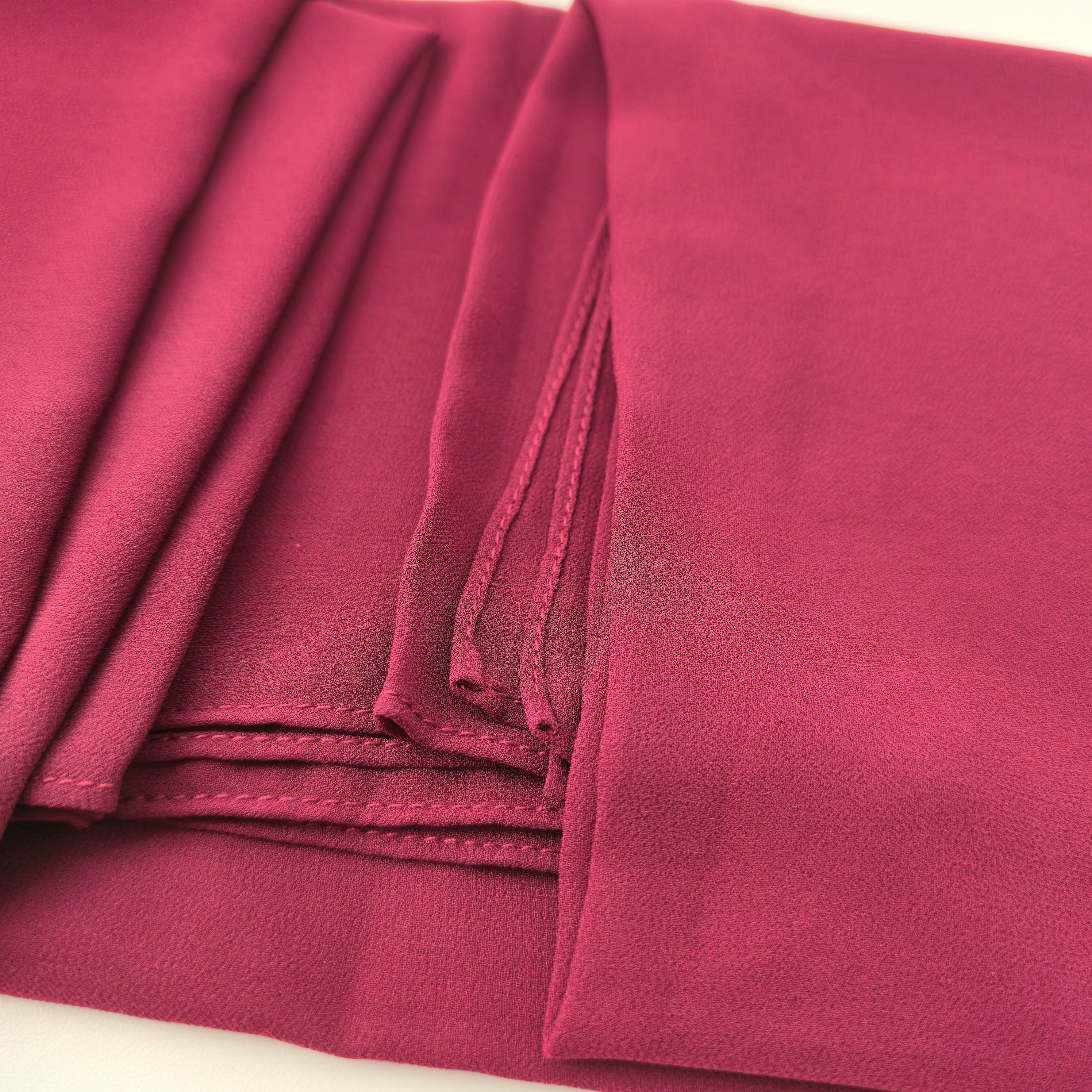 1pc Women's 2Meter Premium Chiffon Hijab Classic Maroon, Solid Color Knitted Scarf, Chiffon Hijab, Muslim Prayer Headwrap, Suitable For All Seasons