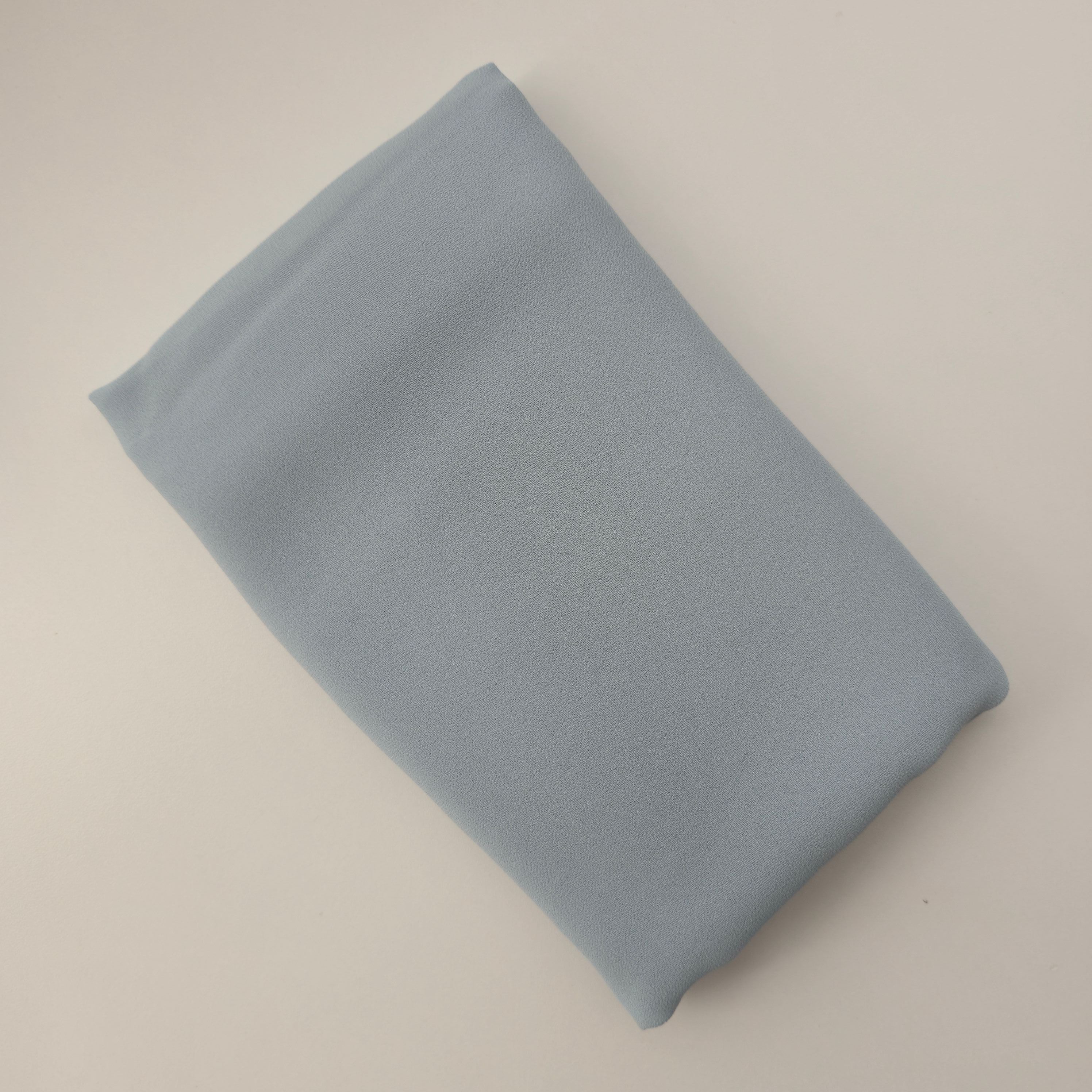 1pc Women's 2Meter Premium Chiffon Hijab  Light Slate Blue, Solid Color Knitted Scarf, Chiffon Hijab, Muslim Prayer Headwrap, Suitable For All Seasons