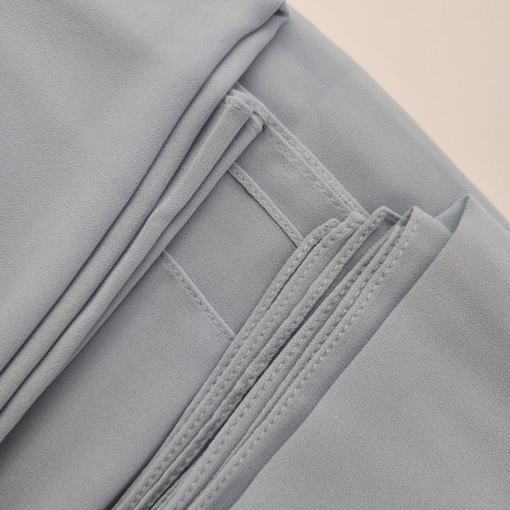 1pc Women's 2Meter Premium Chiffon Hijab  Light Slate Blue, Solid Color Knitted Scarf, Chiffon Hijab, Muslim Prayer Headwrap, Suitable For All Seasons