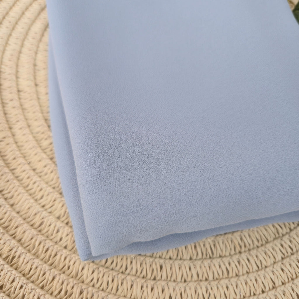 1pc Women's 2Meter Premium Chiffon Hijab  Light Slate Blue, Solid Color Knitted Scarf, Chiffon Hijab, Muslim Prayer Headwrap, Suitable For All Seasons