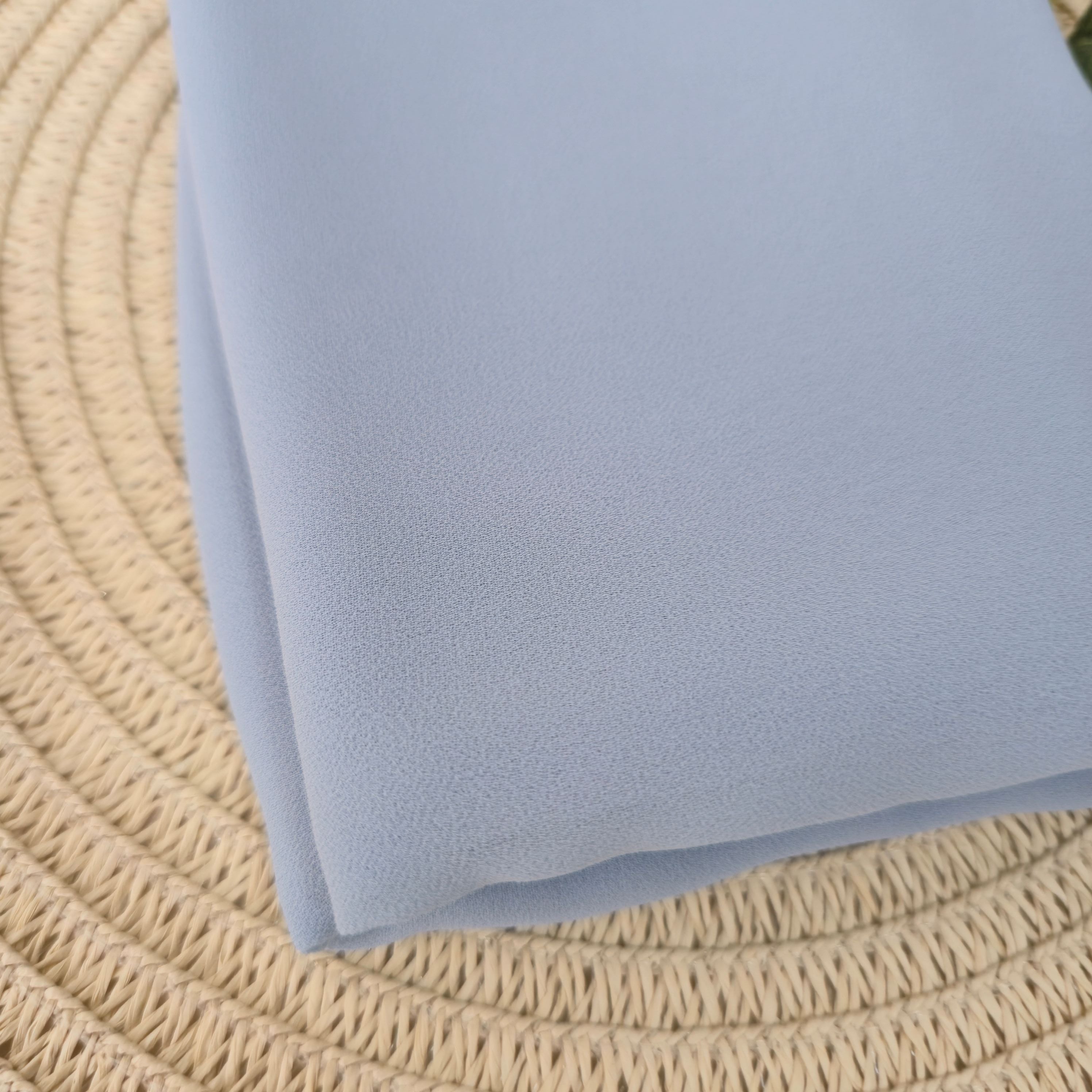 1pc Women's 2Meter Premium Chiffon Hijab  Light Slate Blue, Solid Color Knitted Scarf, Chiffon Hijab, Muslim Prayer Headwrap, Suitable For All Seasons