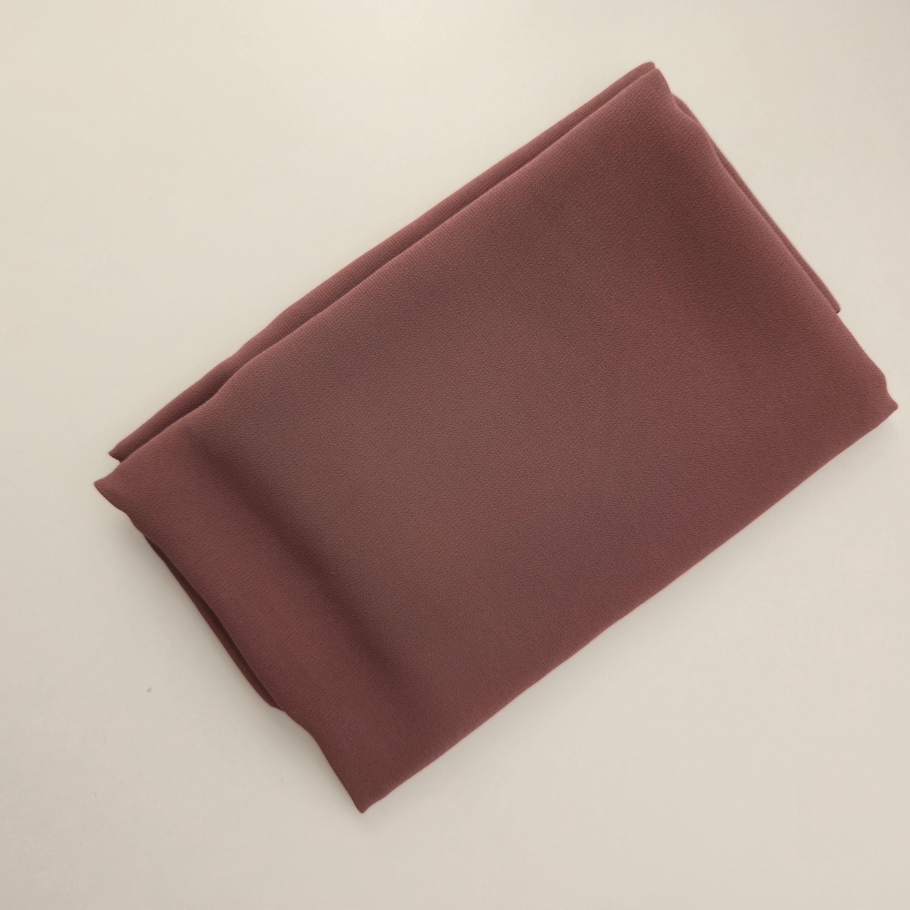 1pc Women's 2Meter Premium Chiffon Hijab  Mauve Brown, Solid Color Knitted Scarf, Chiffon Hijab, Muslim Prayer Headwrap, Suitable For All Seasons