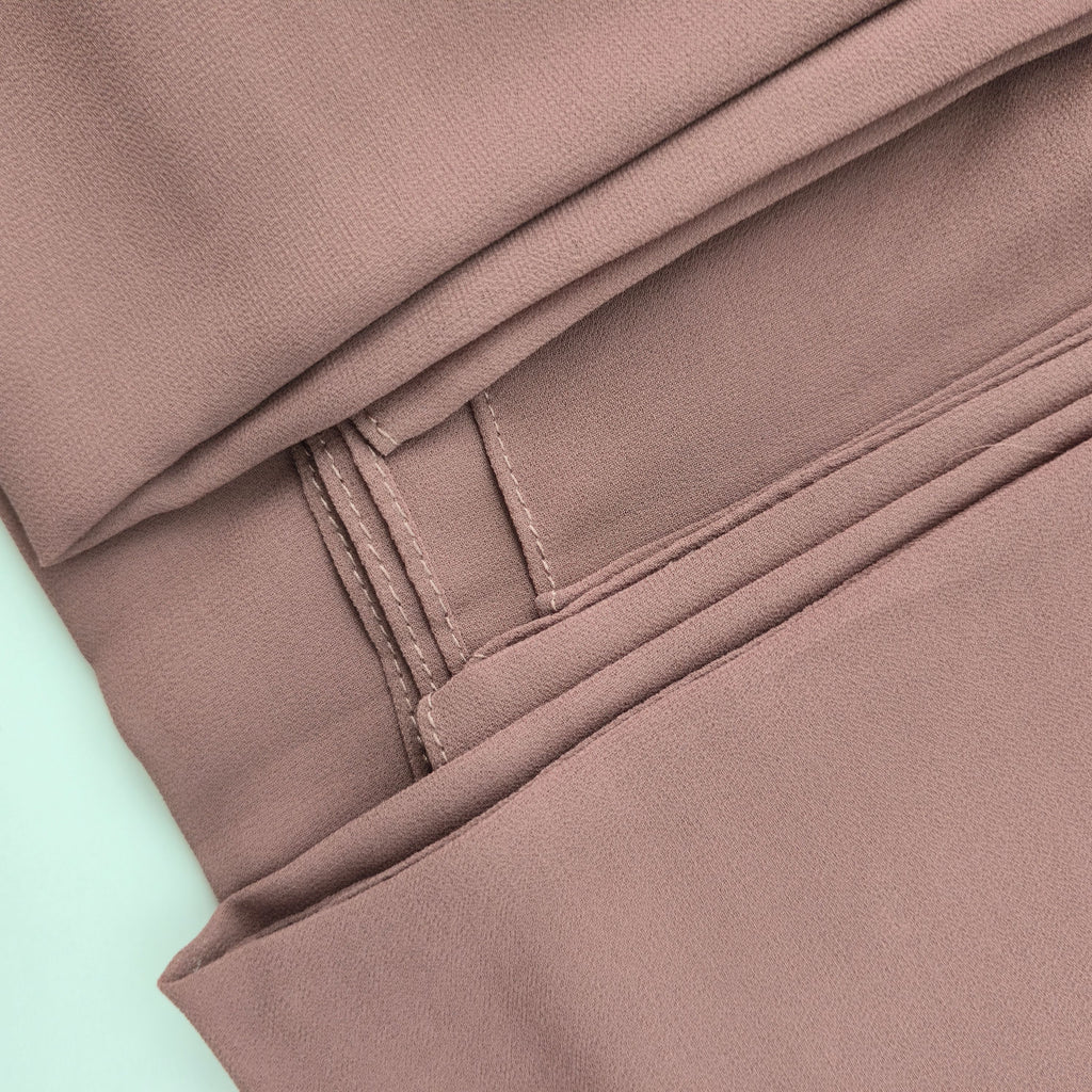 1pc Women's 2Meter Premium Chiffon Hijab  Mauve Brown, Solid Color Knitted Scarf, Chiffon Hijab, Muslim Prayer Headwrap, Suitable For All Seasons